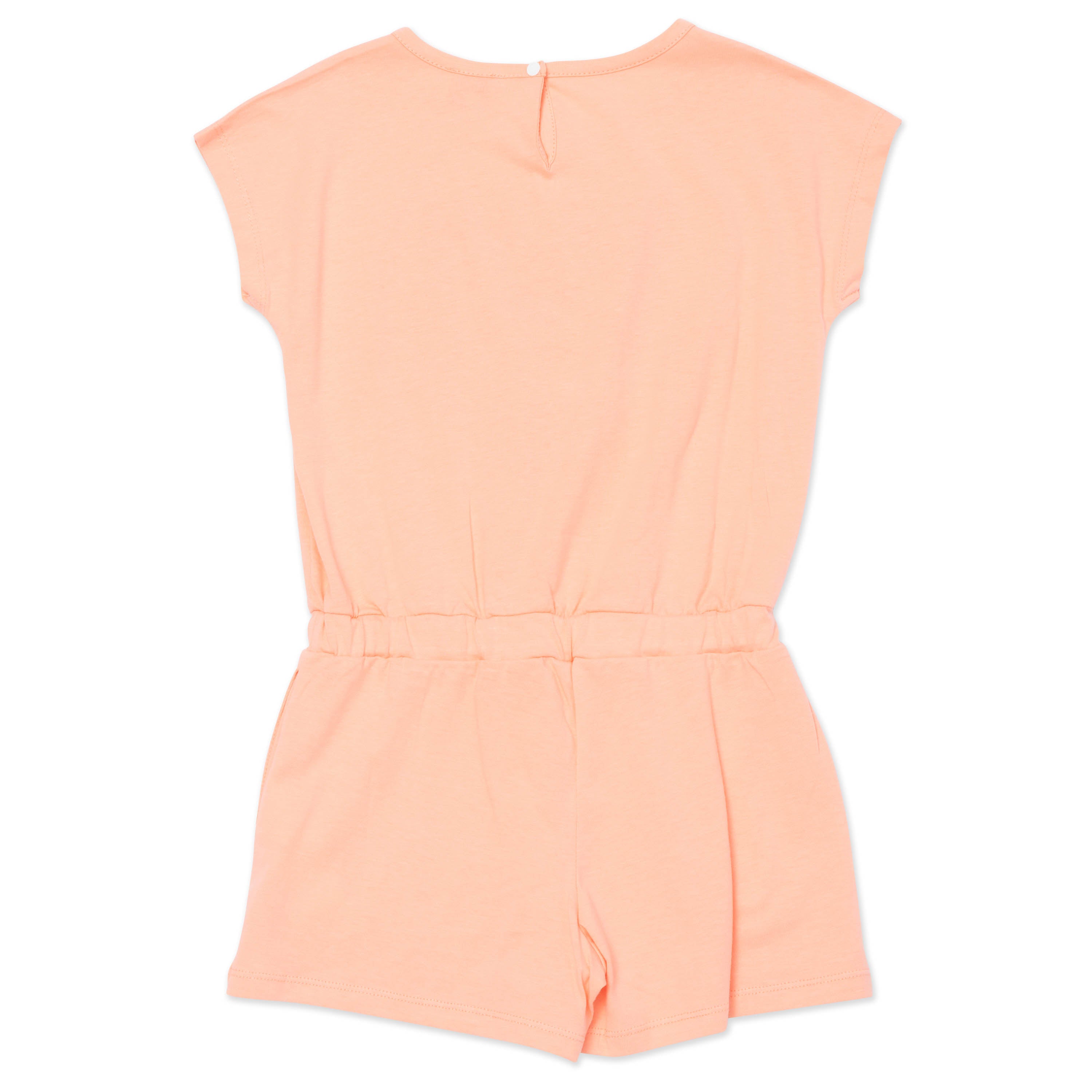 Girls Orange Tiger Cotton Jumpsuit
