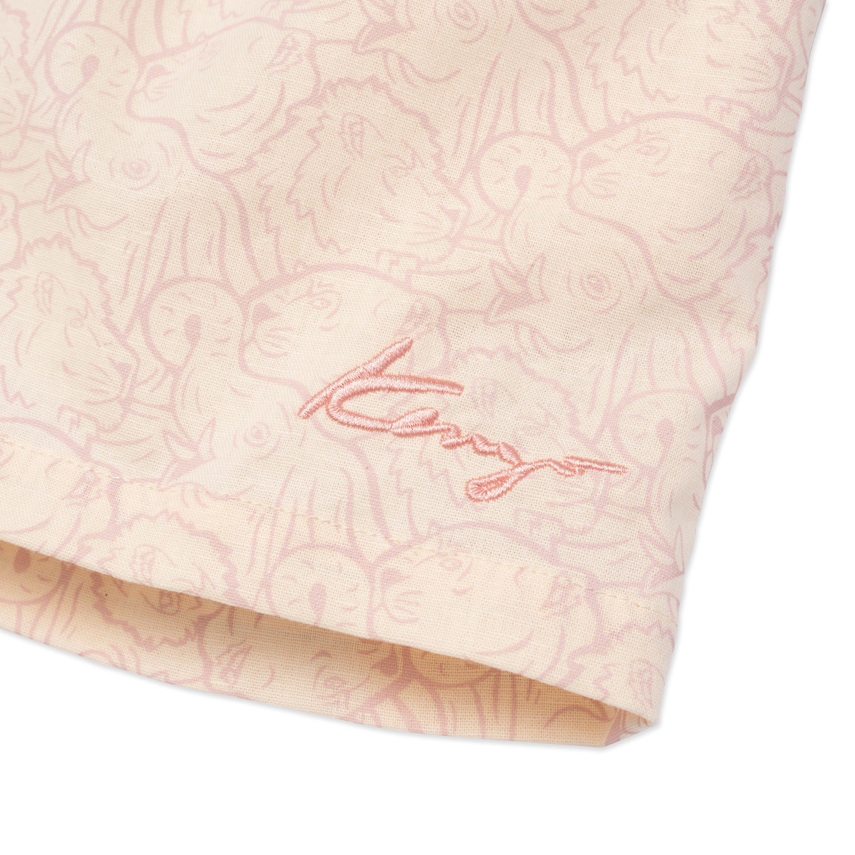 Girls Light Pink Printing Cotton Shorts