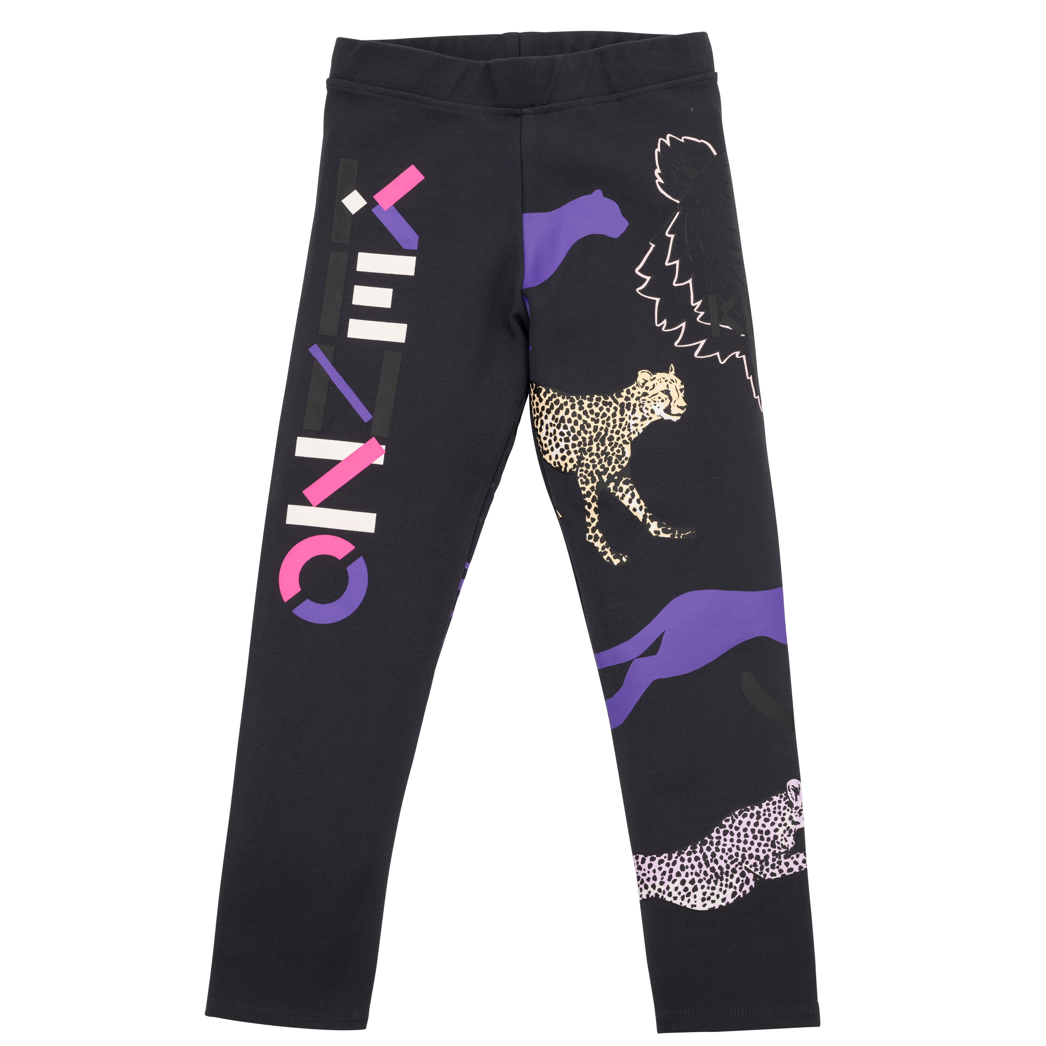 Girls Dark Grey Logo Leggings