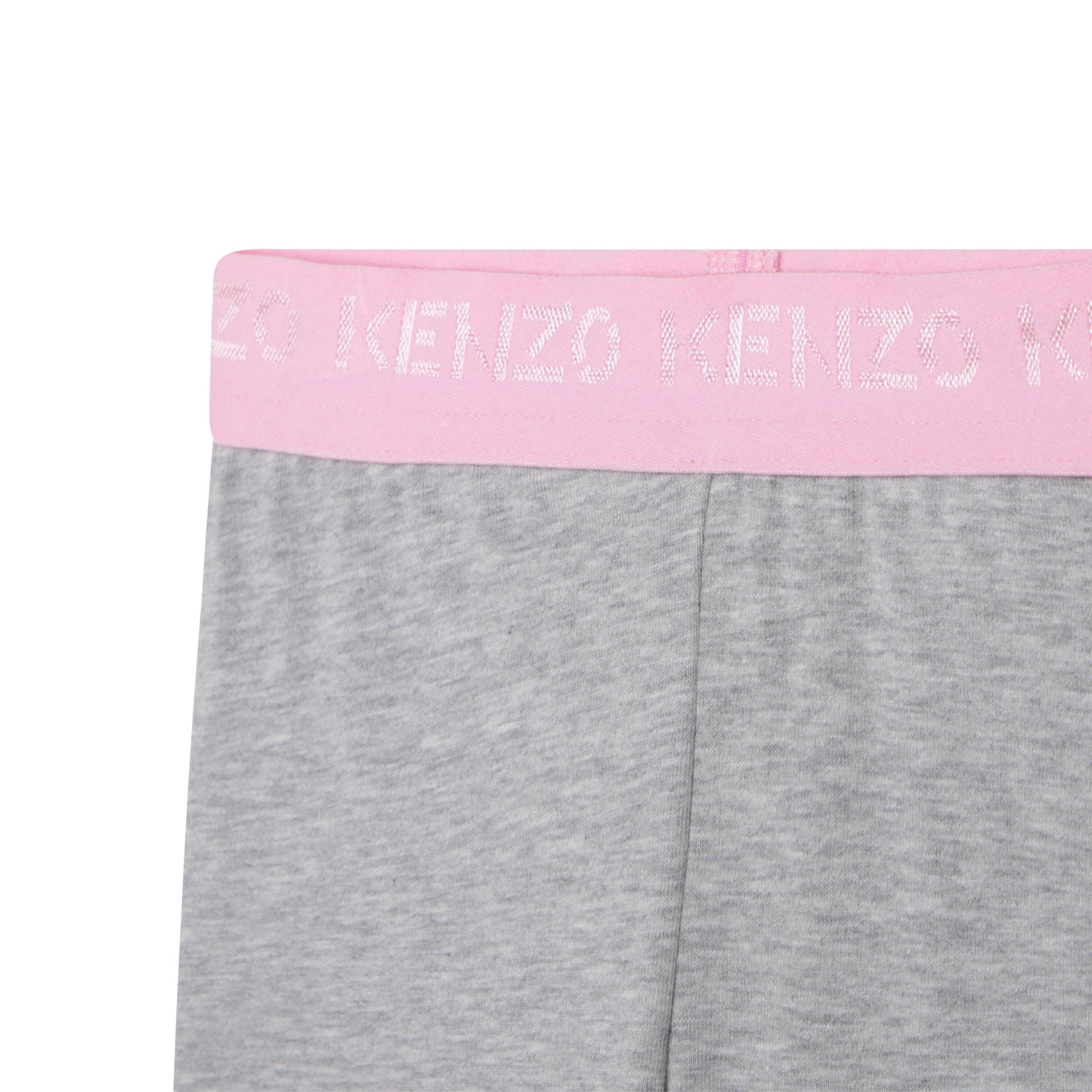 Girls Grey Logo Cotton Leggings