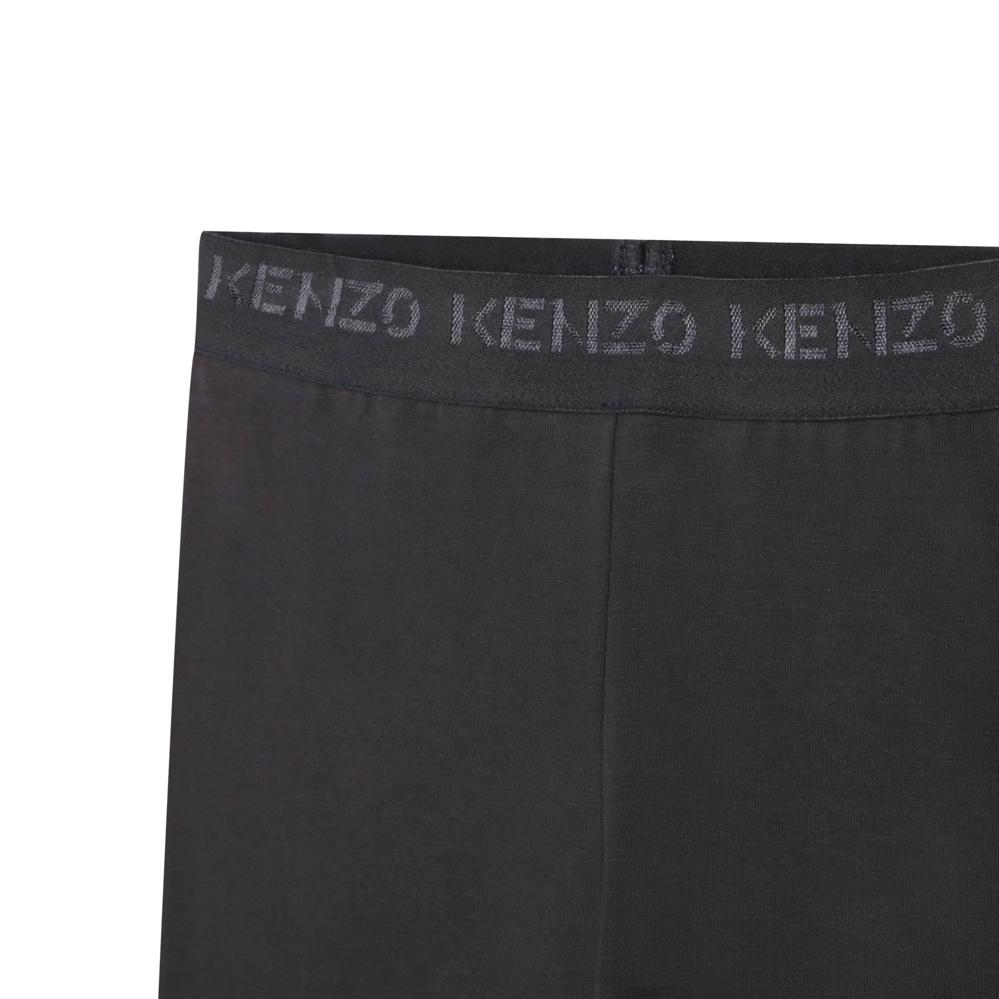 Girls Dark Grey Logo Cotton Leggings