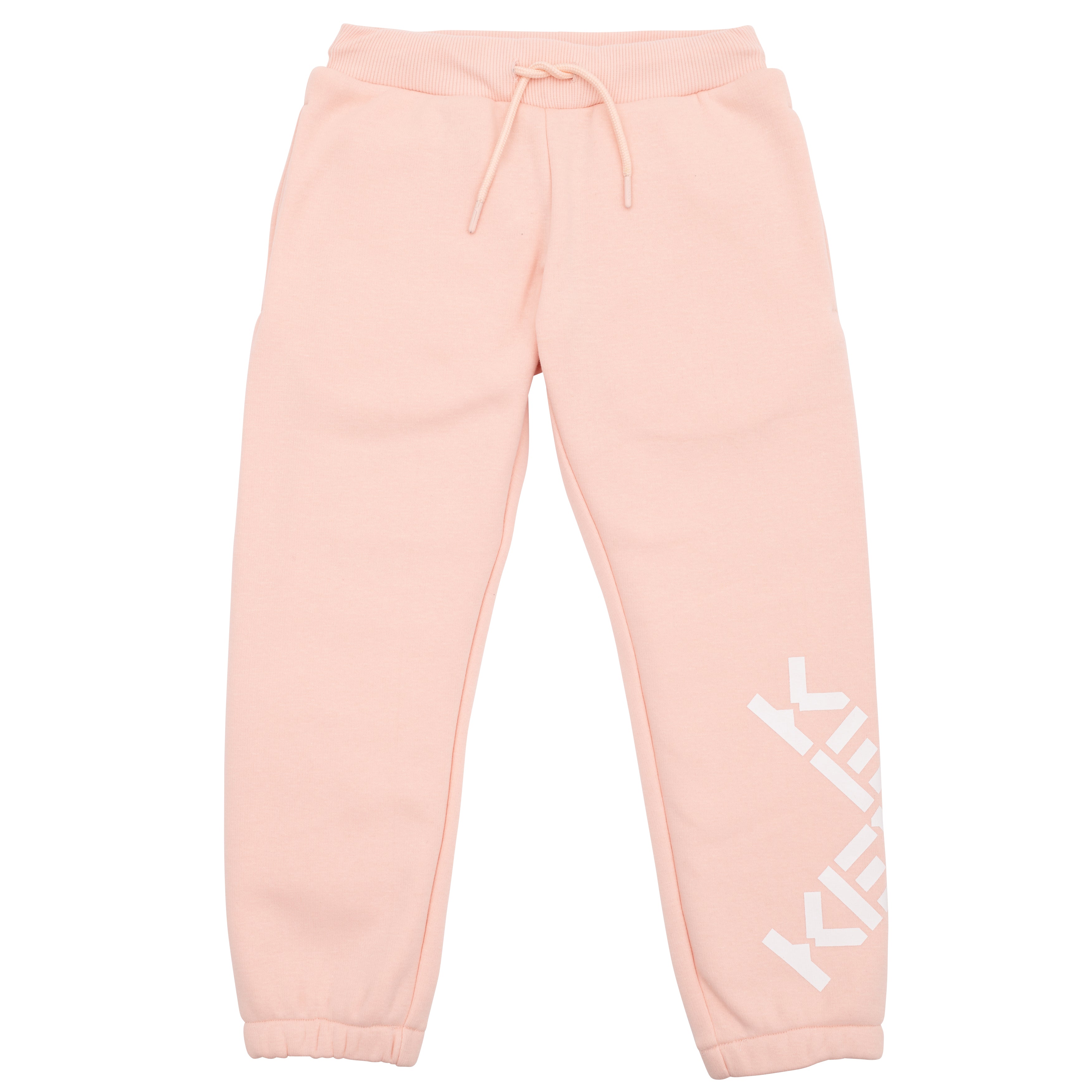 Girls Pink Logo Cotton Trousers