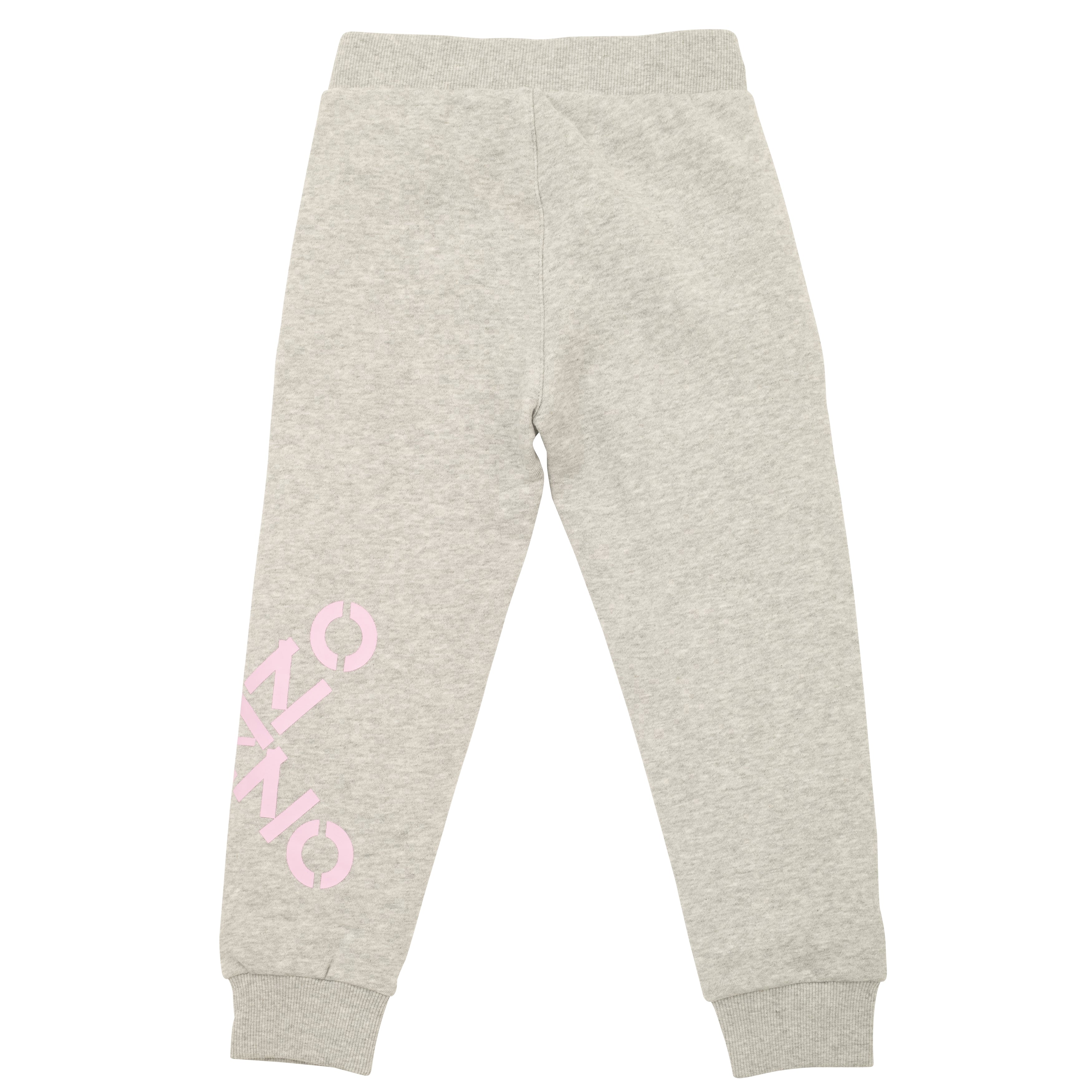 Girls Grey Logo Cotton Trousers