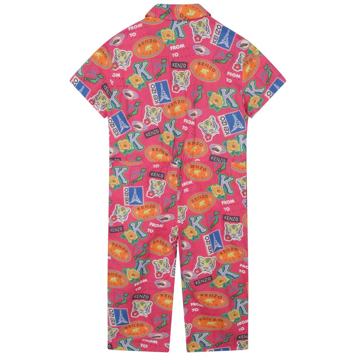 Boys & Girls Pink Printed Jumpsuit