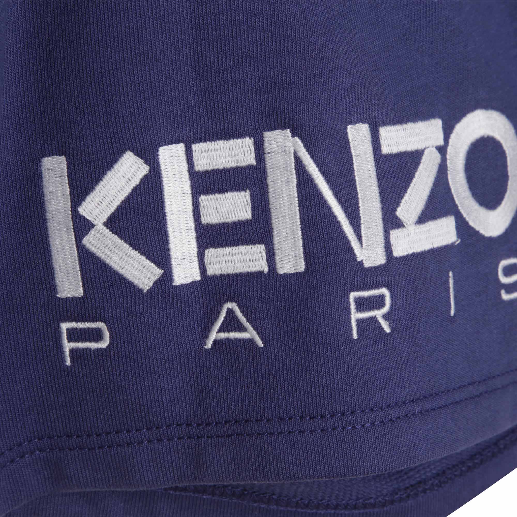 Girls Blue Logo Cotton Shorts