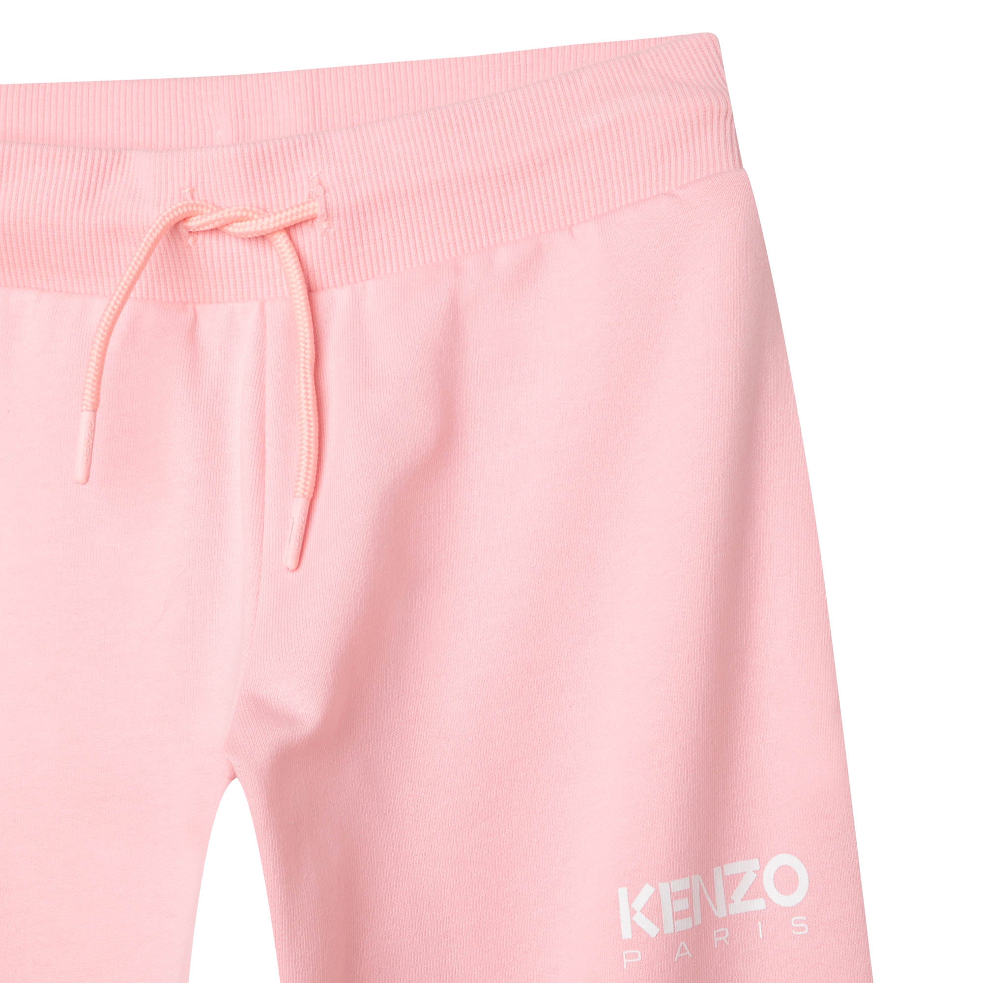 Girls Pink Logo Cotton Trousers