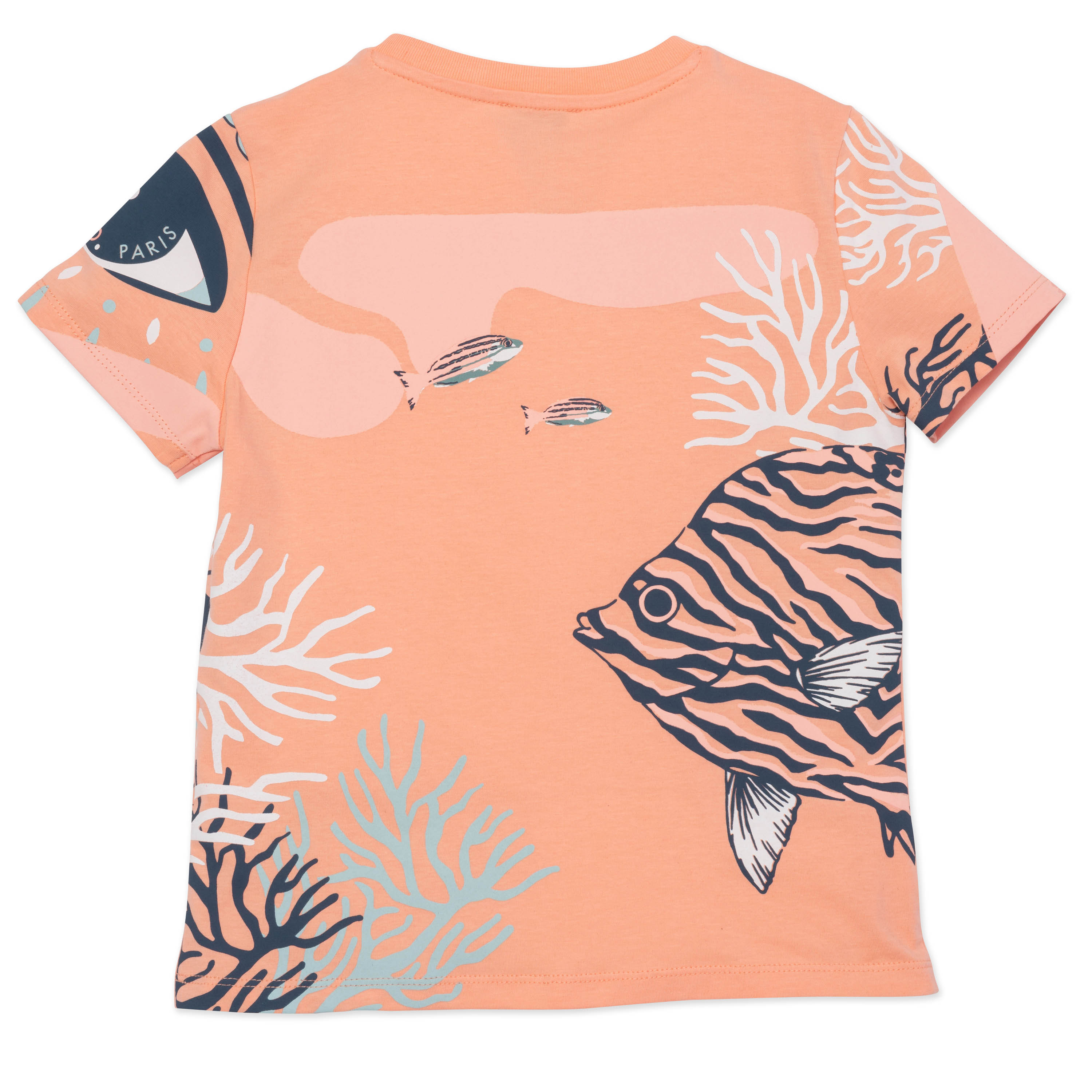 Girls Orange Printing Cotton T-Shirt