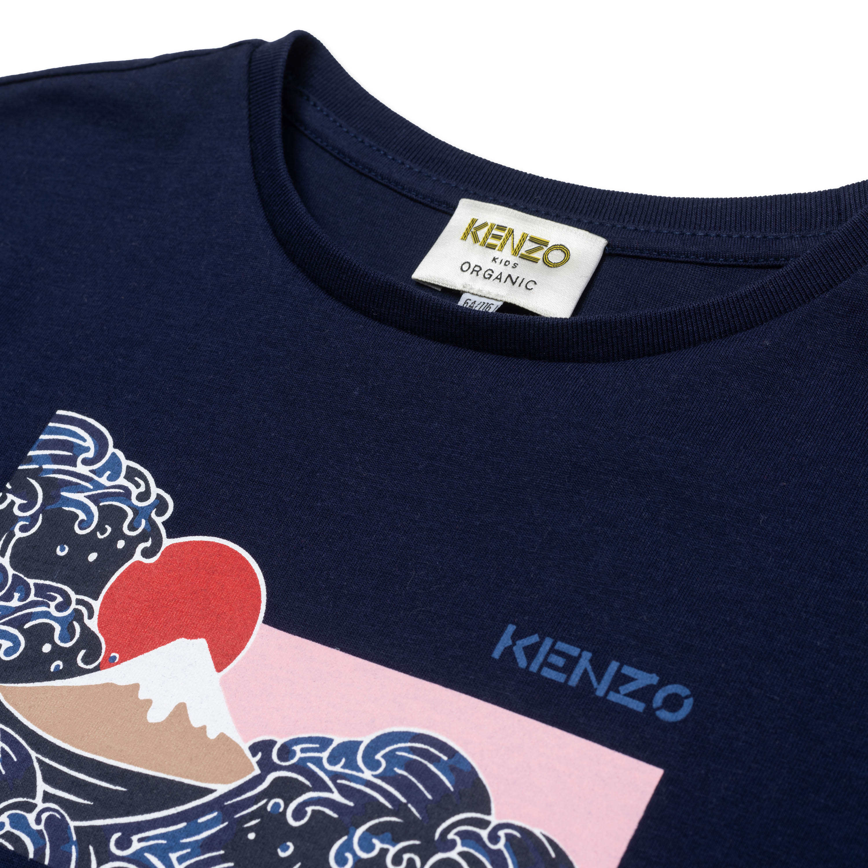 Girls Navy Printing Cotton T-Shirt