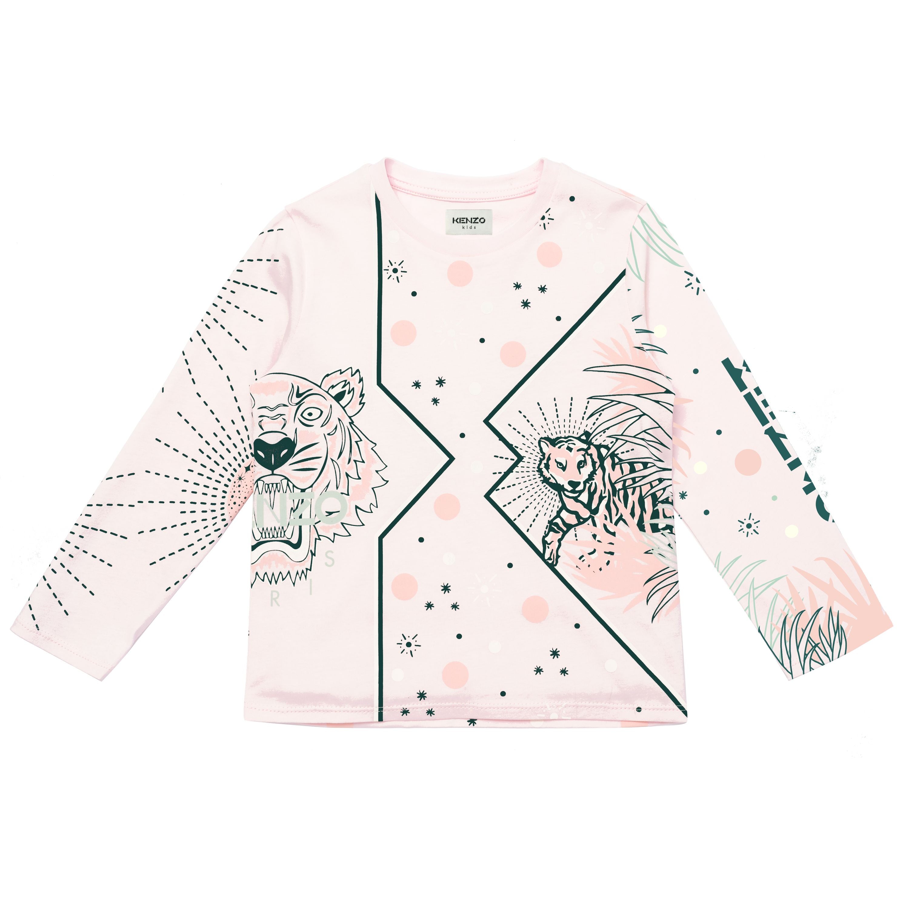 Girls Pale Pink Logo Cotton T-Shirt