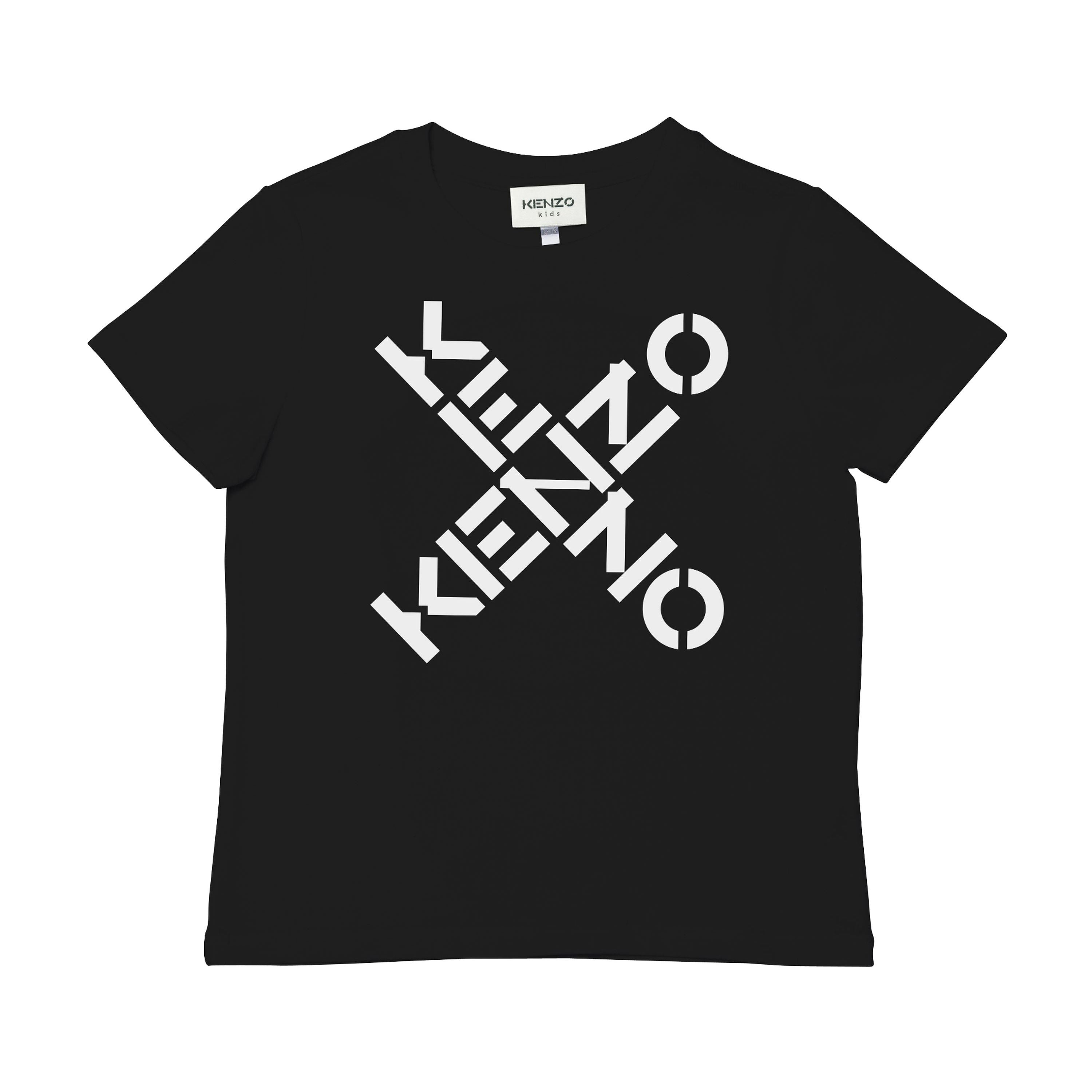 Girls Black Logo Cotton T-Shirt