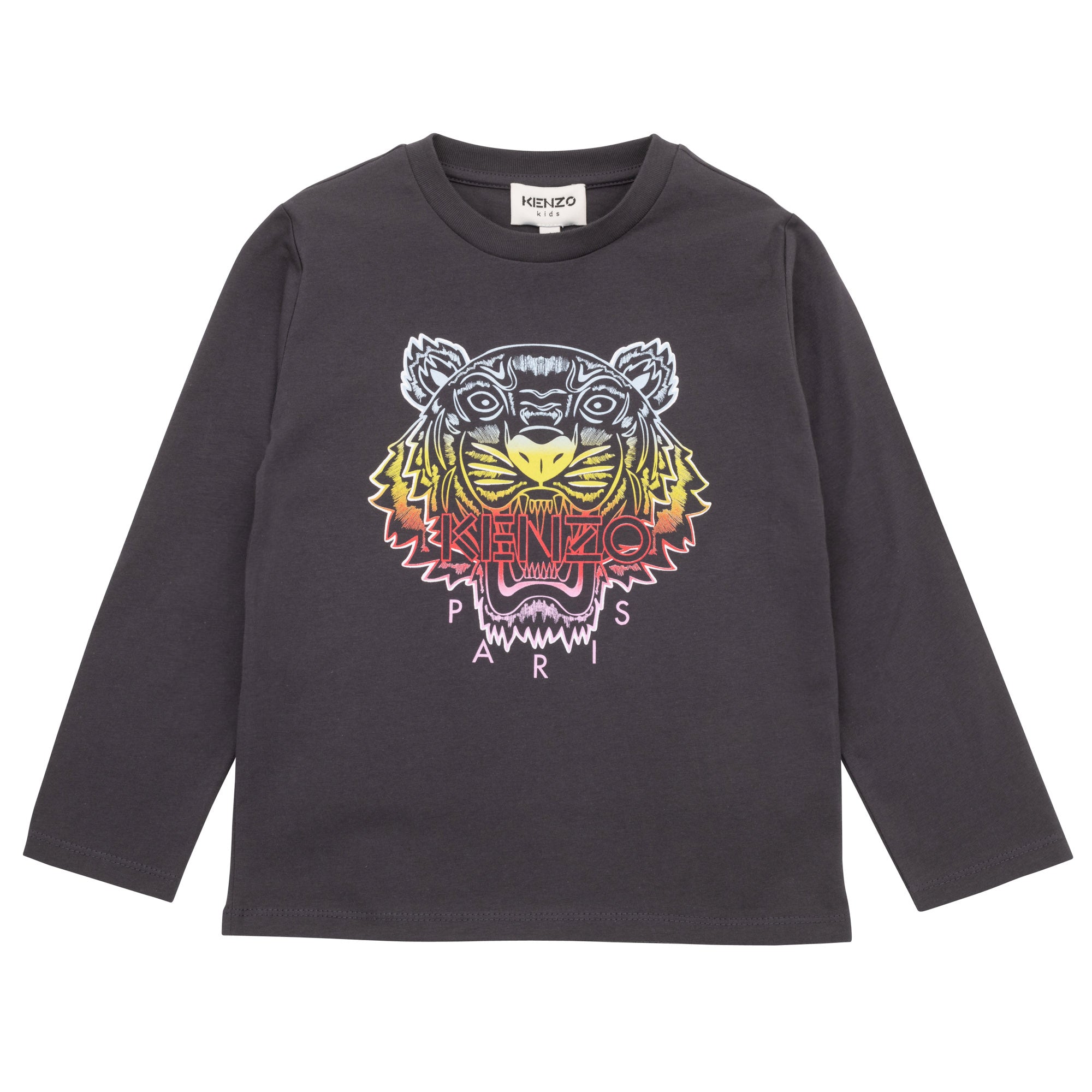 Girls Navy Tiger Cotton T-Shirt
