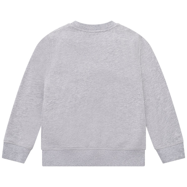 Girls Grey Tiger Cotton Sweatshirt
