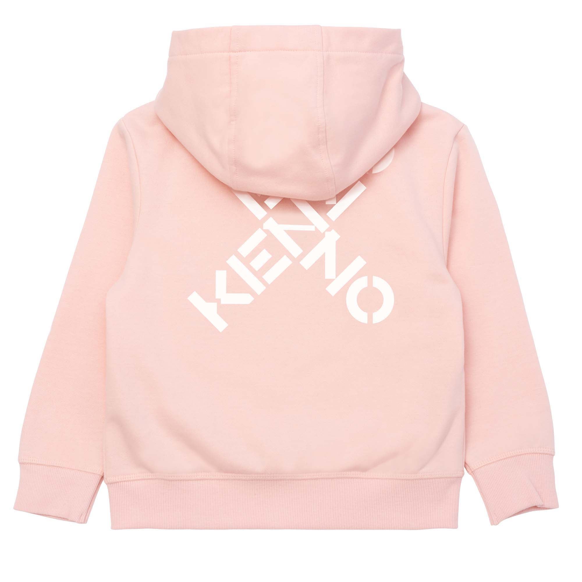 Girls Pink Hooded Zip-Up Top