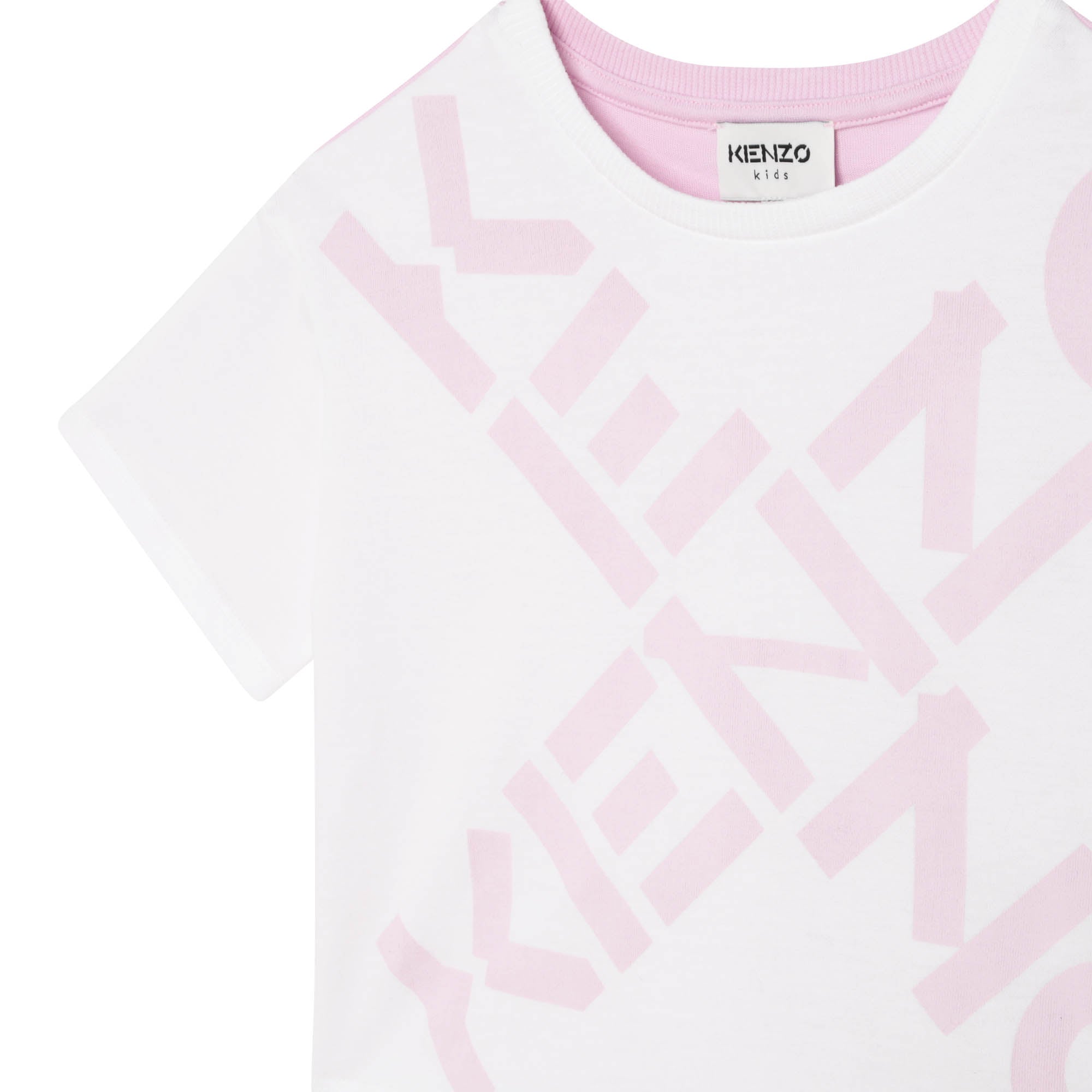 Girls White Logo Cotton T-Shirt
