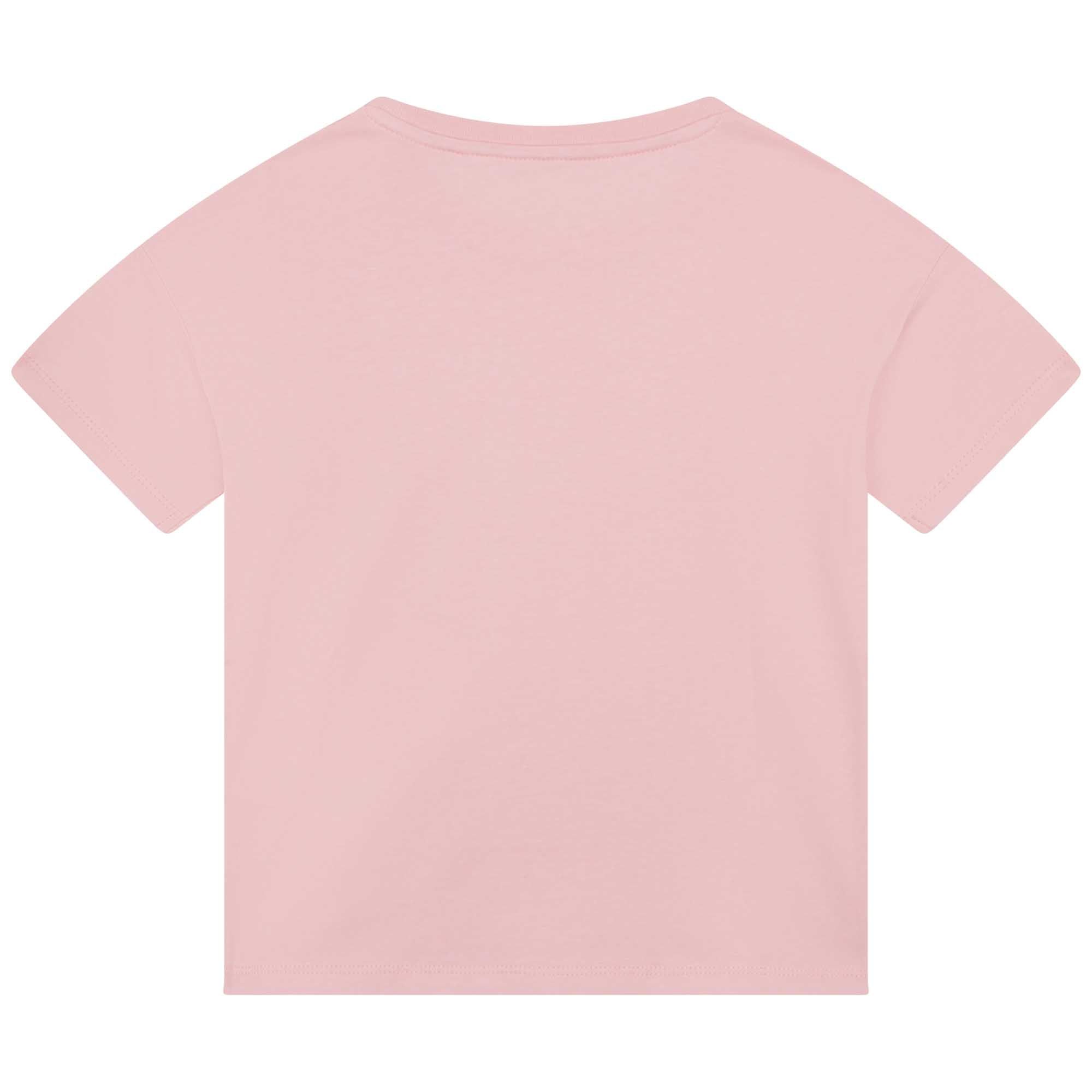 Girls Pink Logo Cotton T-Shirt