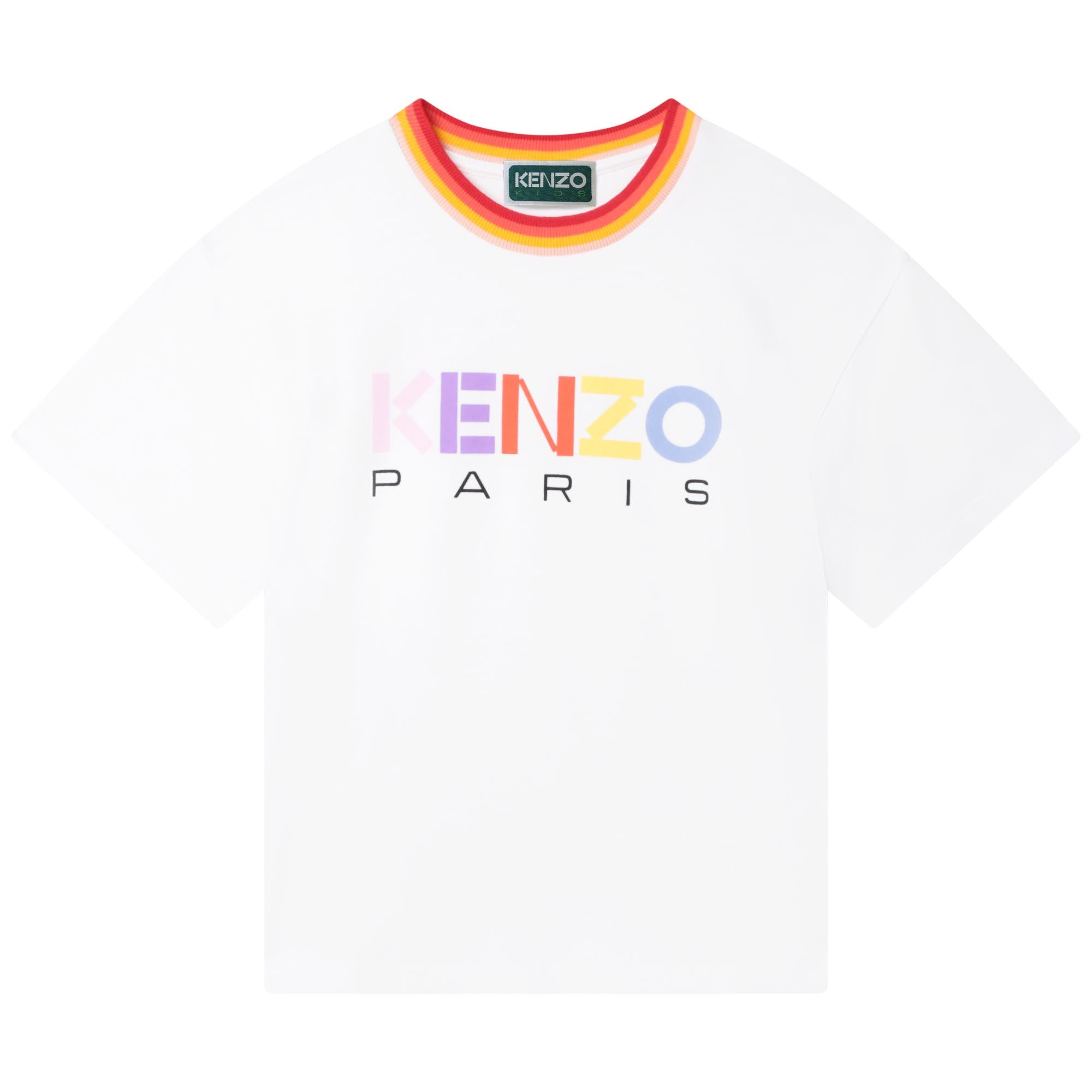 Girls White Logo Cotton T-Shirt