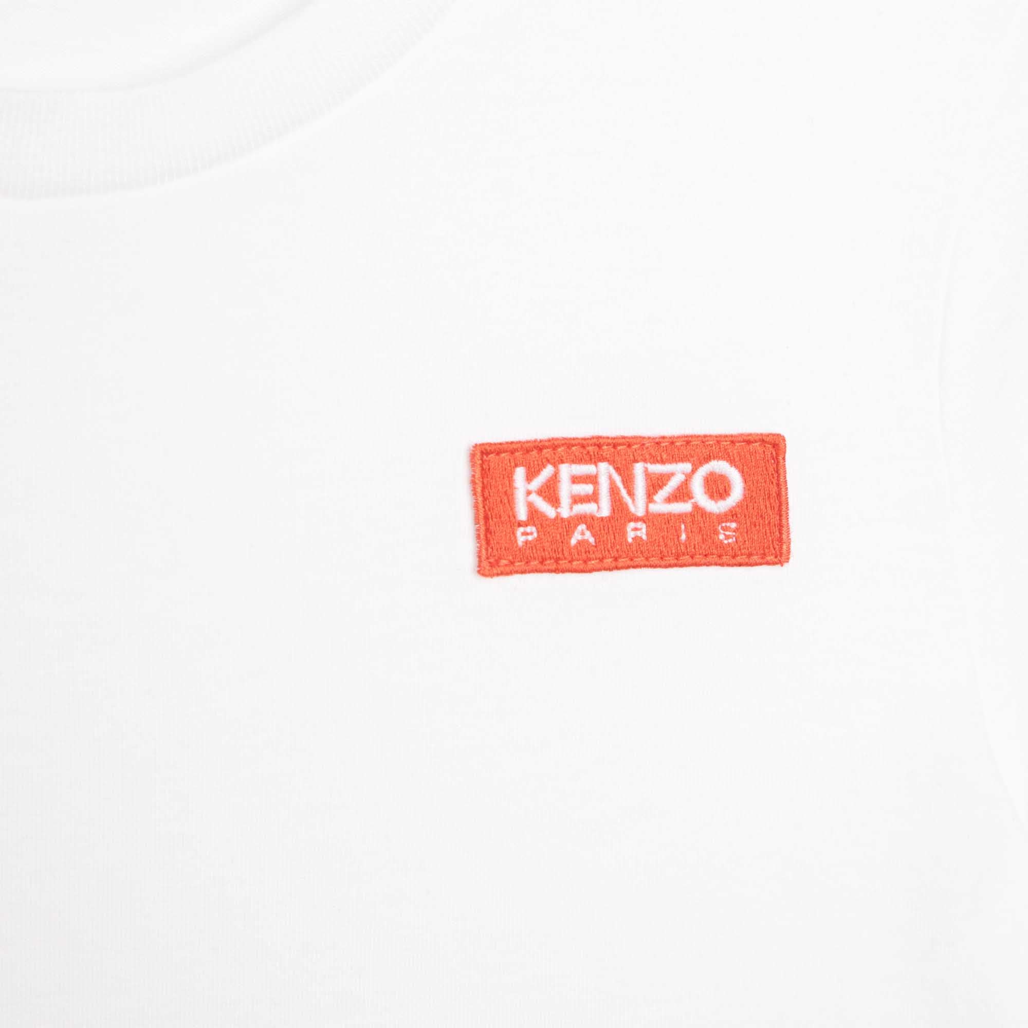 Girls White Logo Cotton T-Shirt