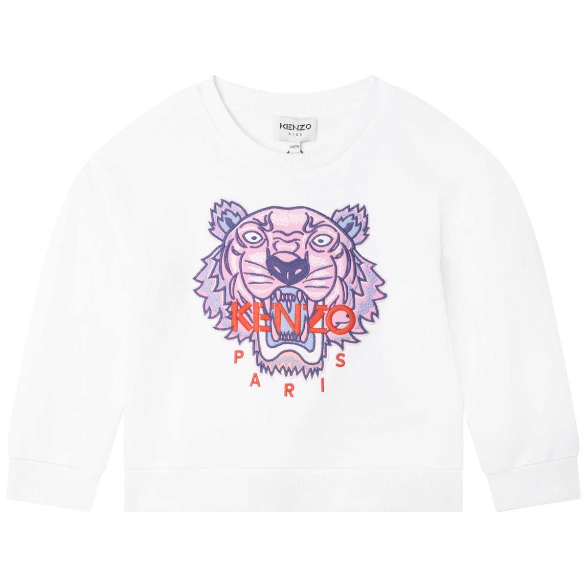 Girls White Tiger Sweatshirt