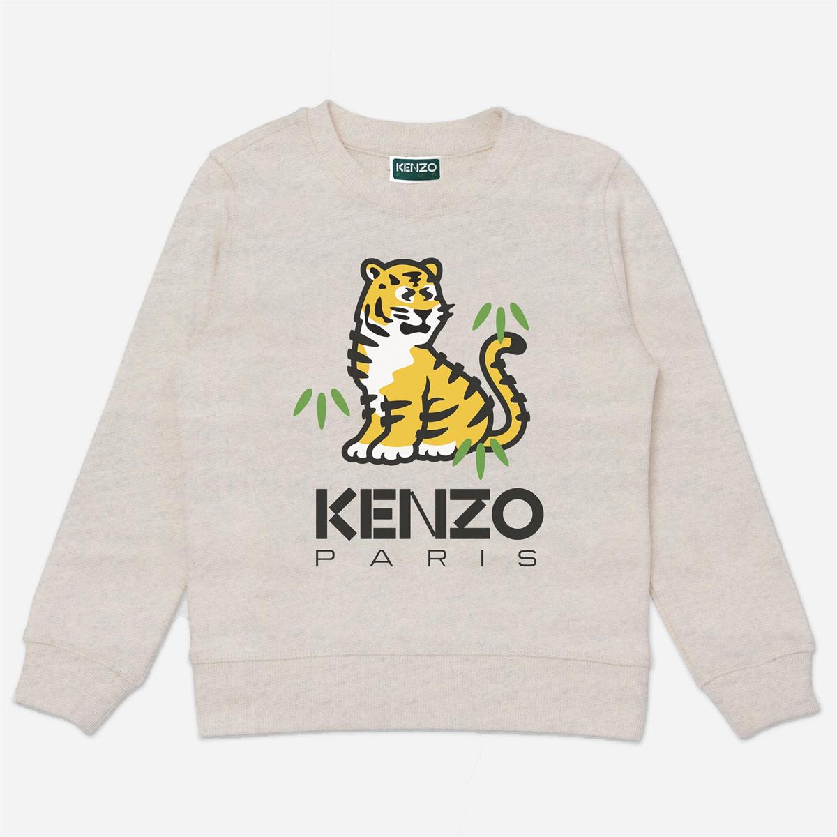 Boys Beige Printed Sweatshirt