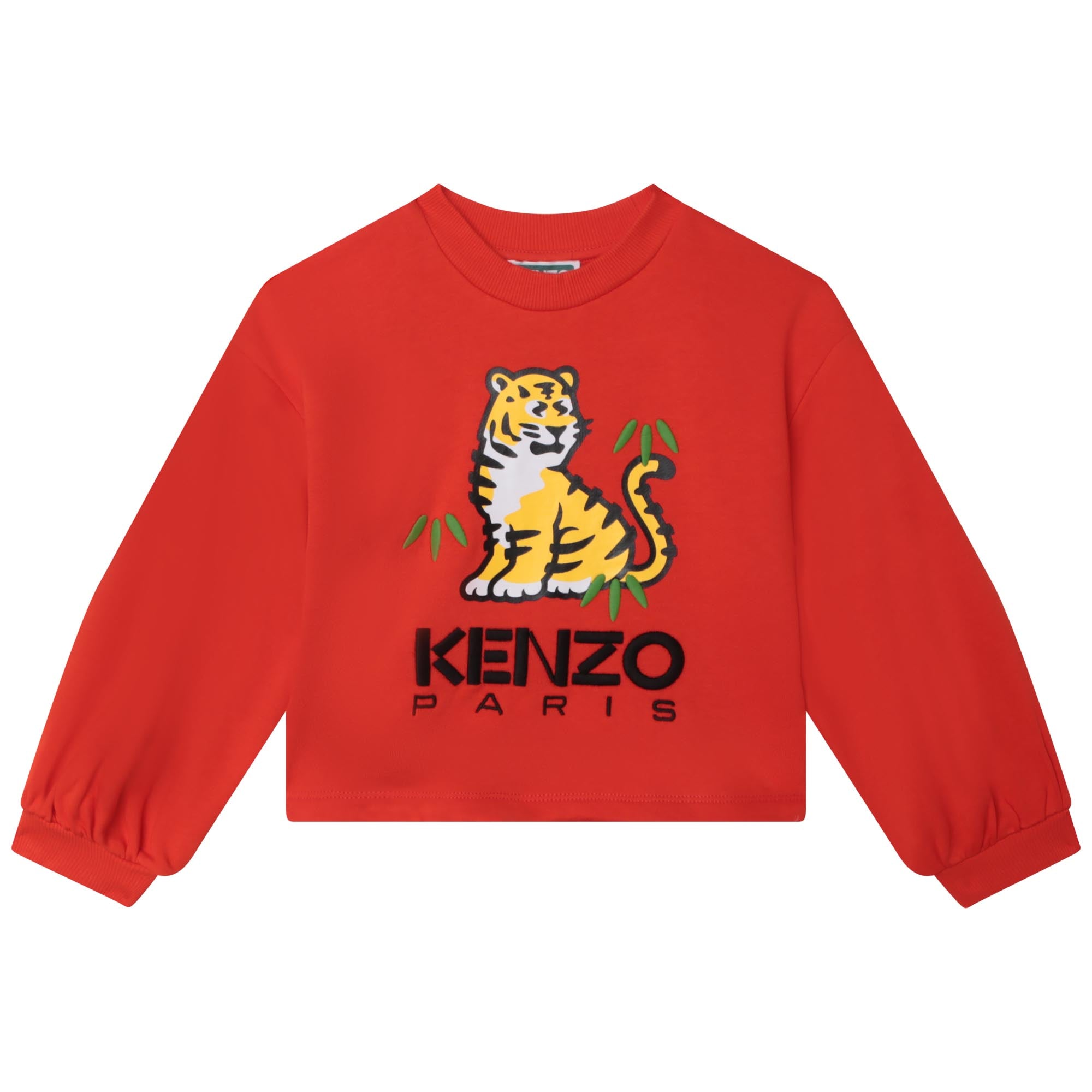 Girls Red Printed Cotton Sweatshirt