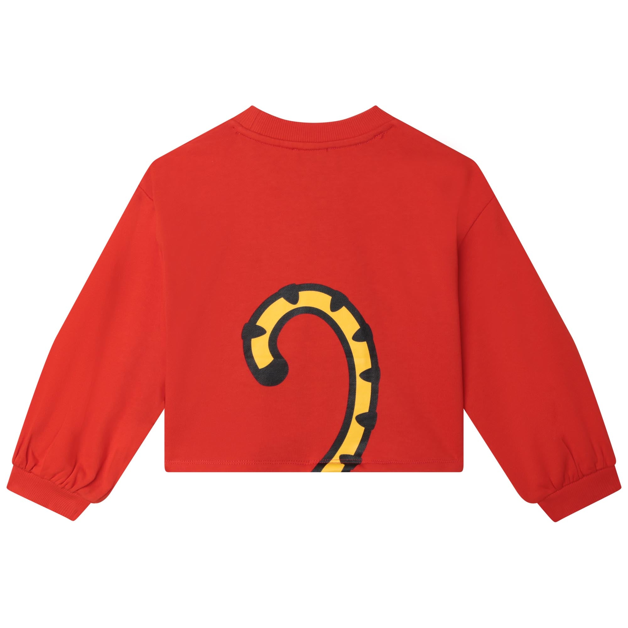 Girls Red Printed Cotton Sweatshirt