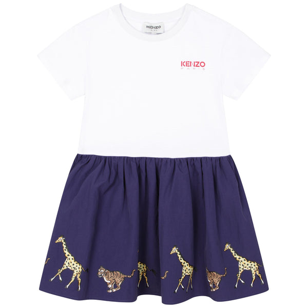 Girls Blue Dress & Sweatshirt Set