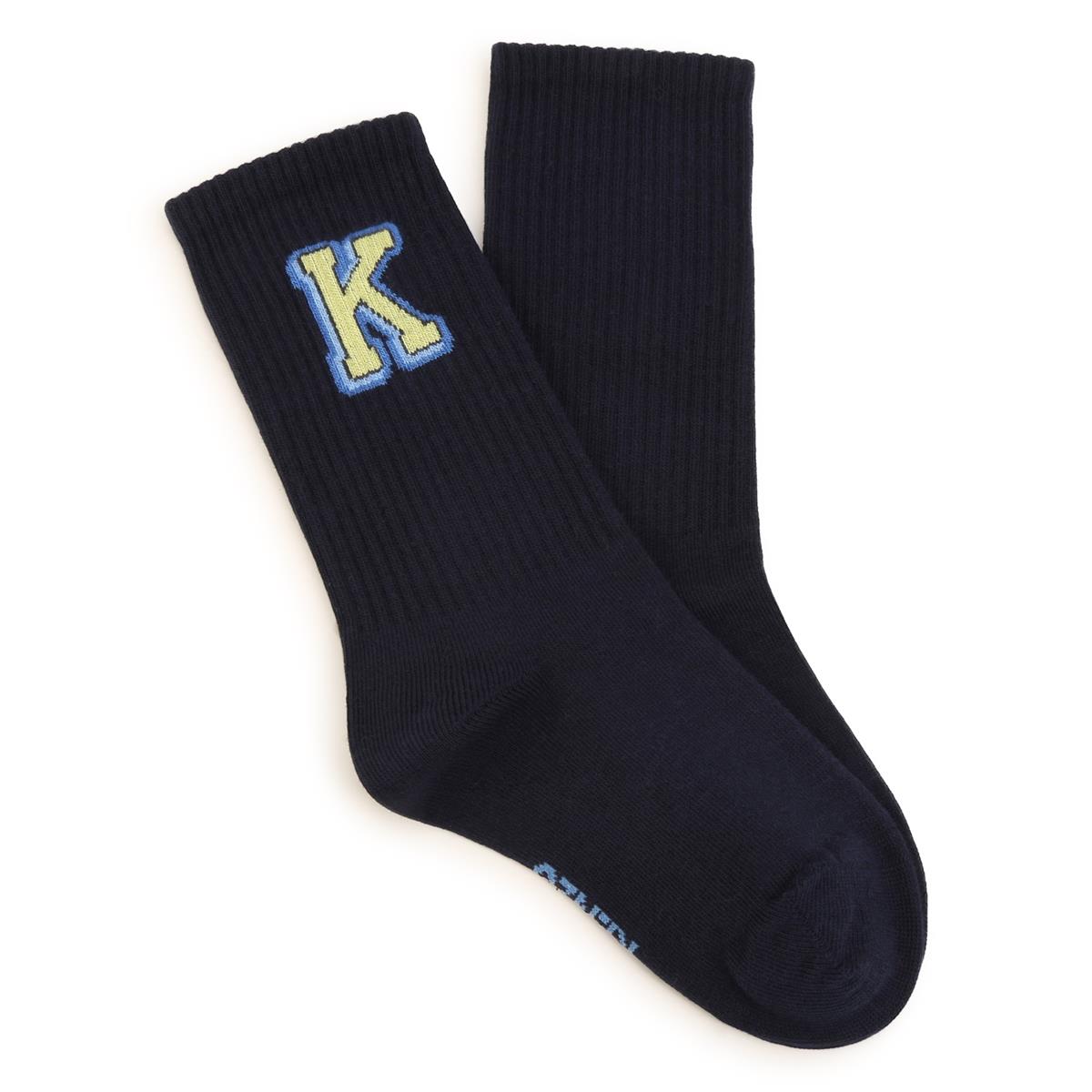 Boys Black Logo Socks