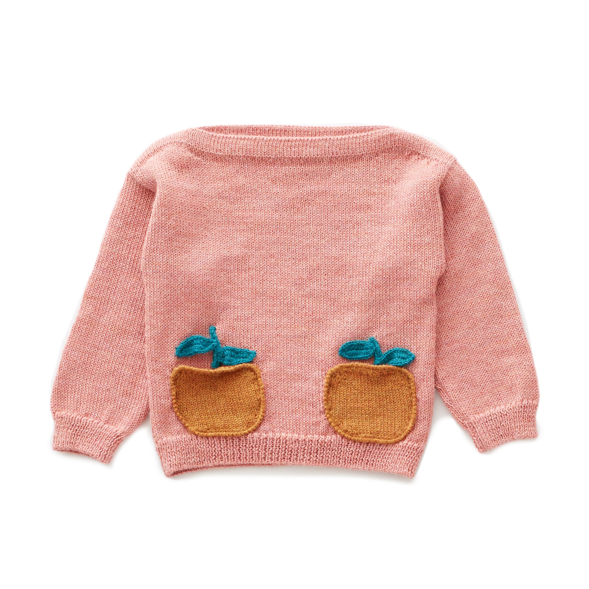 Girls Pink Pocket Alpaca Sweater