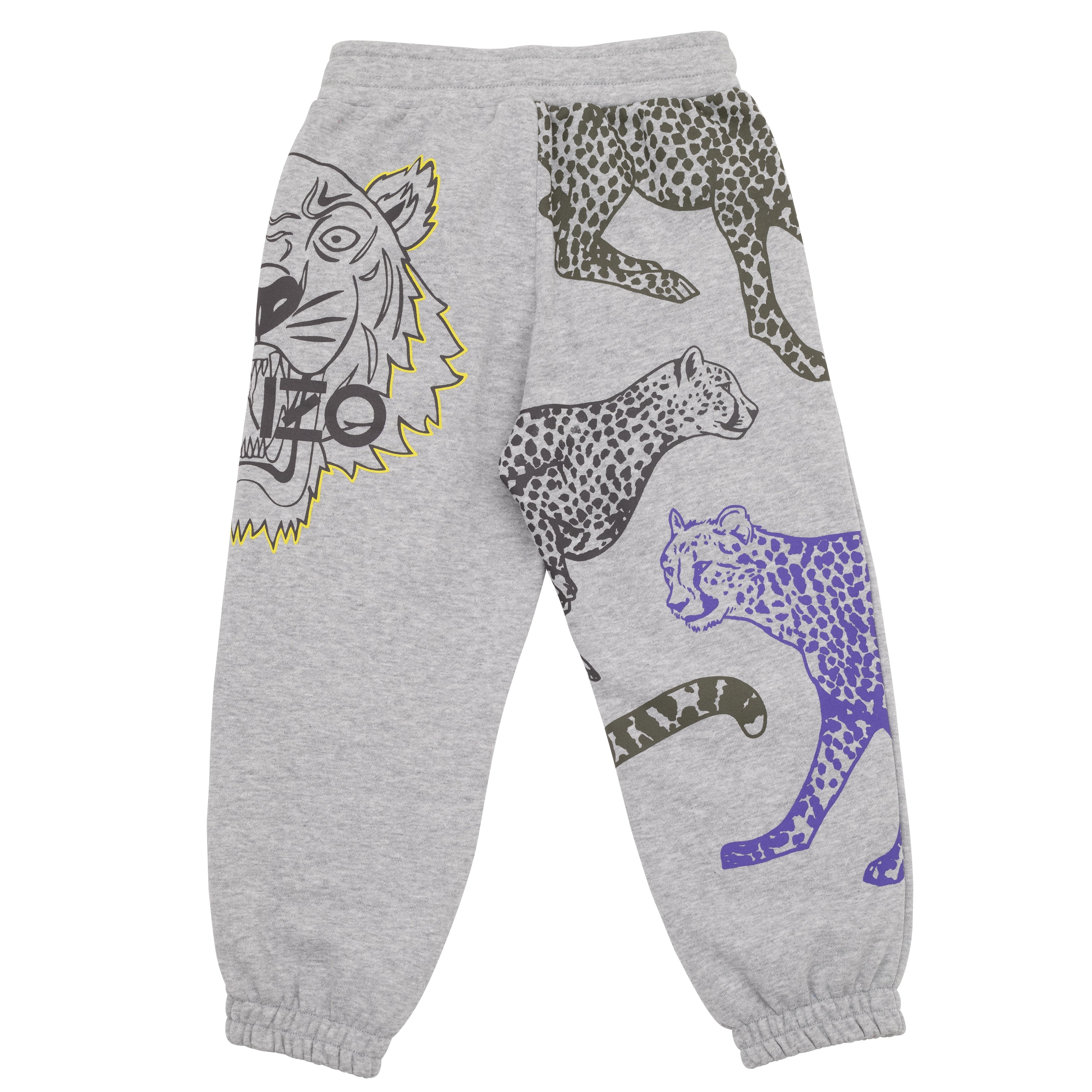 Boys Grey Printed Cotton Trousers