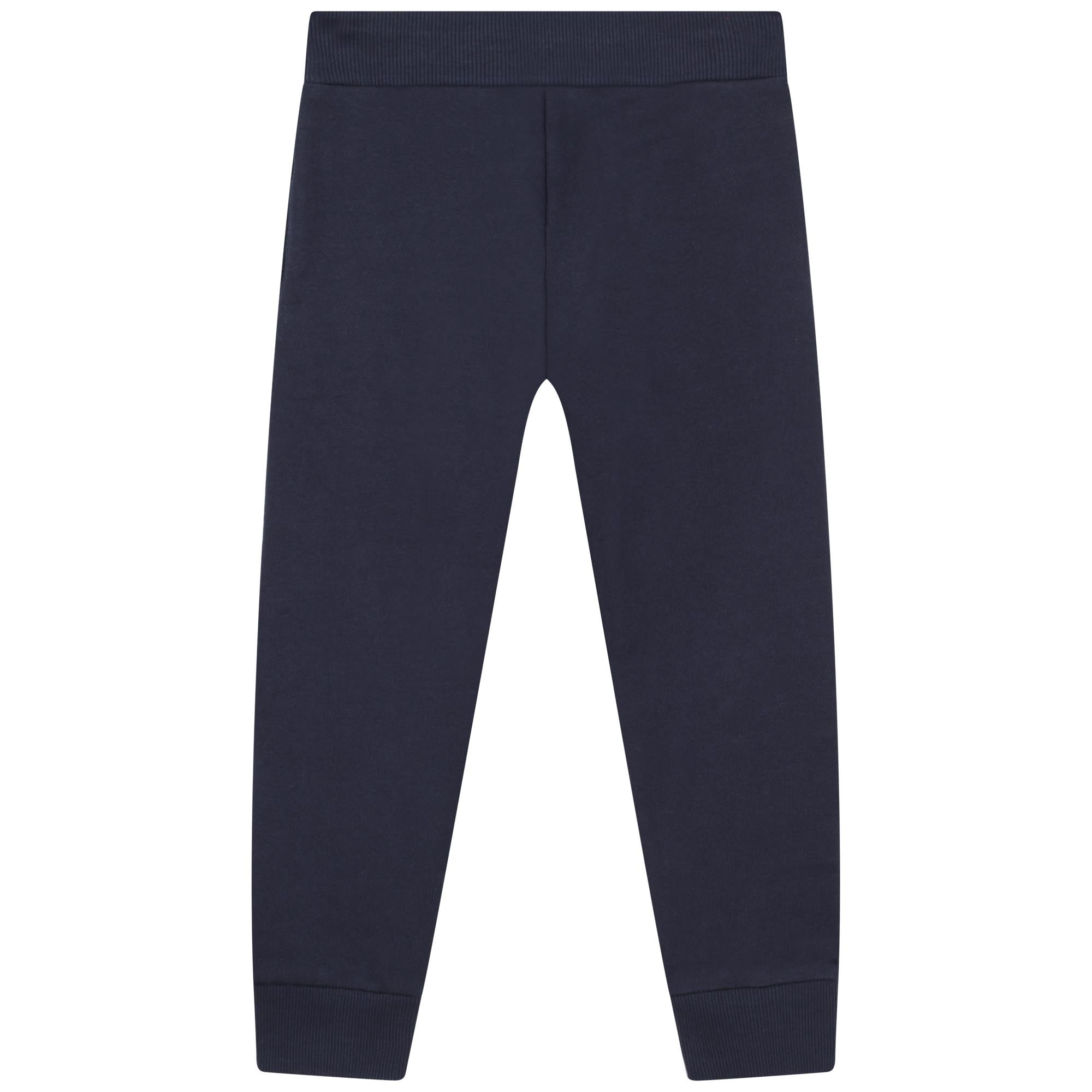 Boys Navy Logo Cotton Trousers