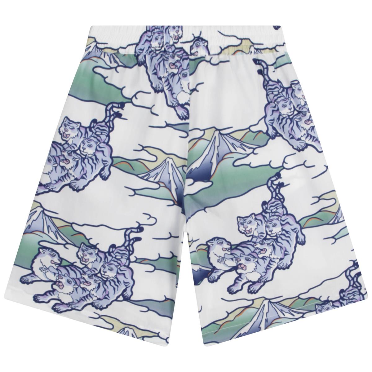 Boys Blue Printed Shorts