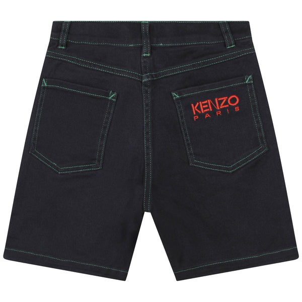 Boys Black Tiger Cotton Shorts