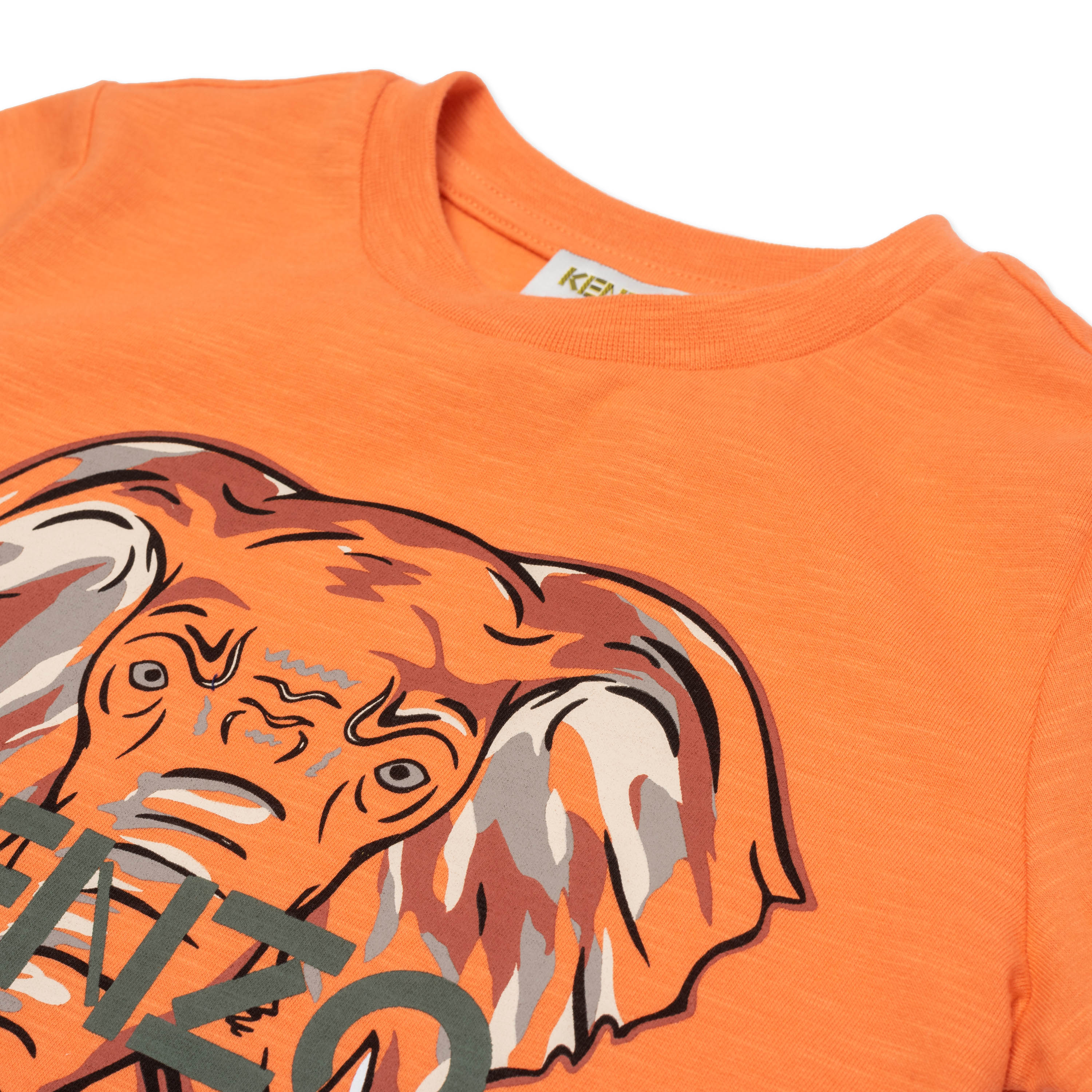 Boys Orange Elephant Cotton T-Shirt