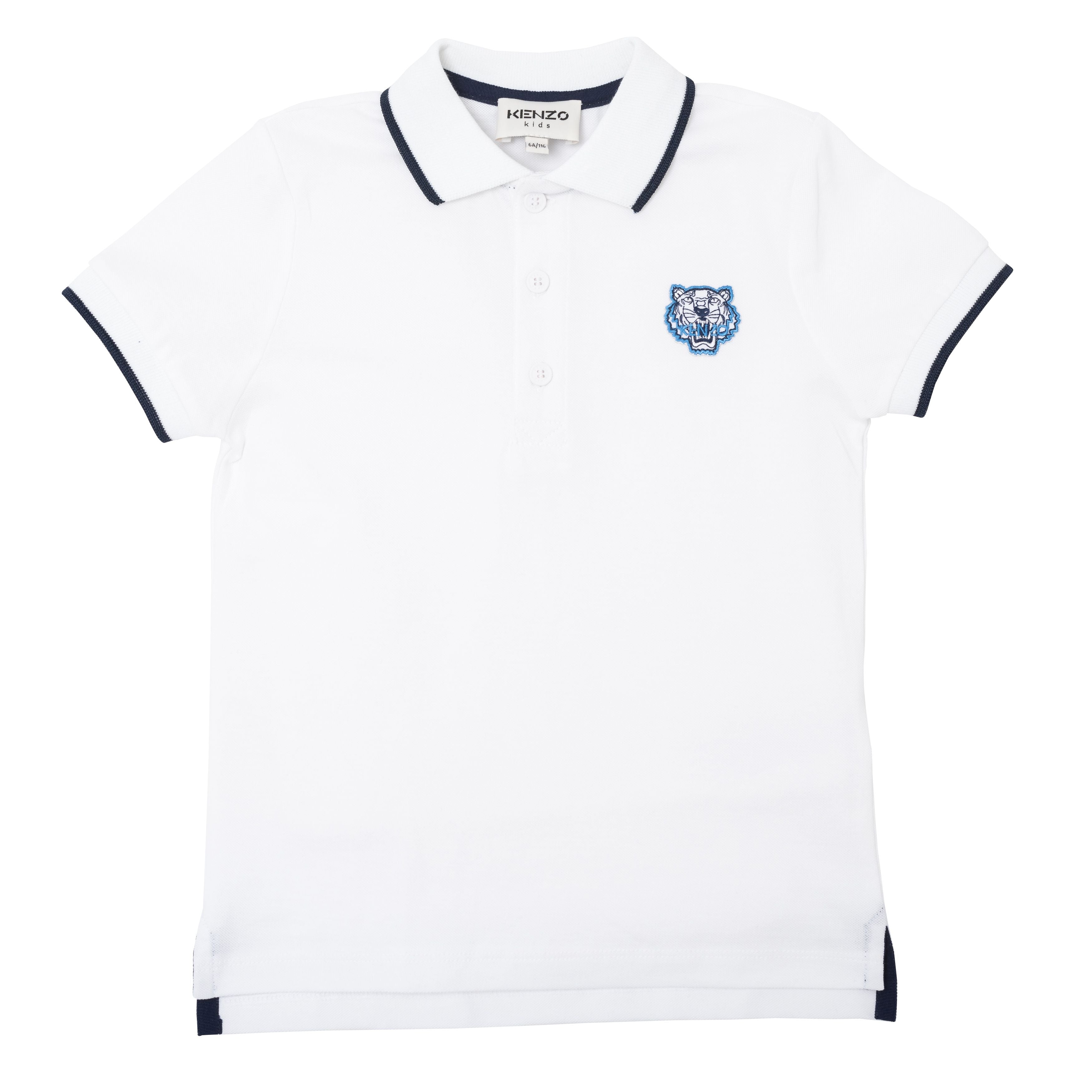 Boys & Girls White Cotton Poloshirt