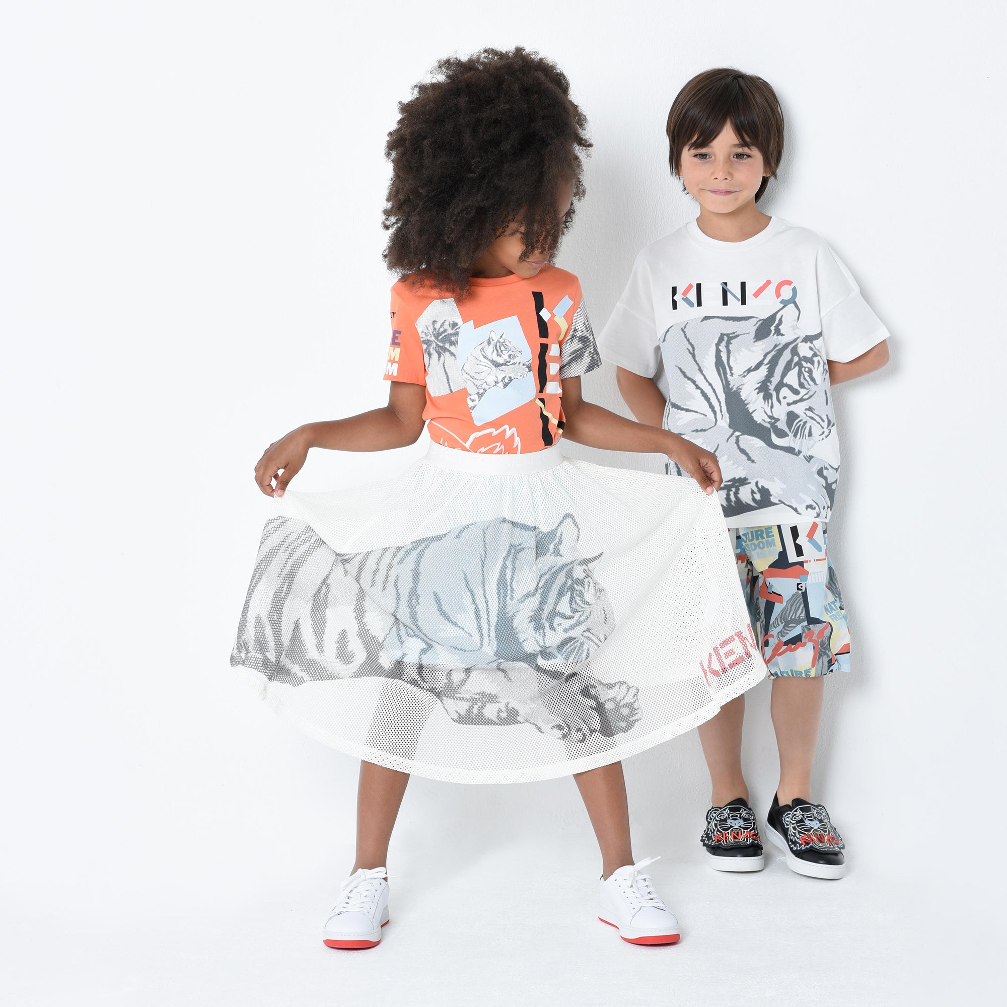 Boy & Girls White Cotton T-Shirts
