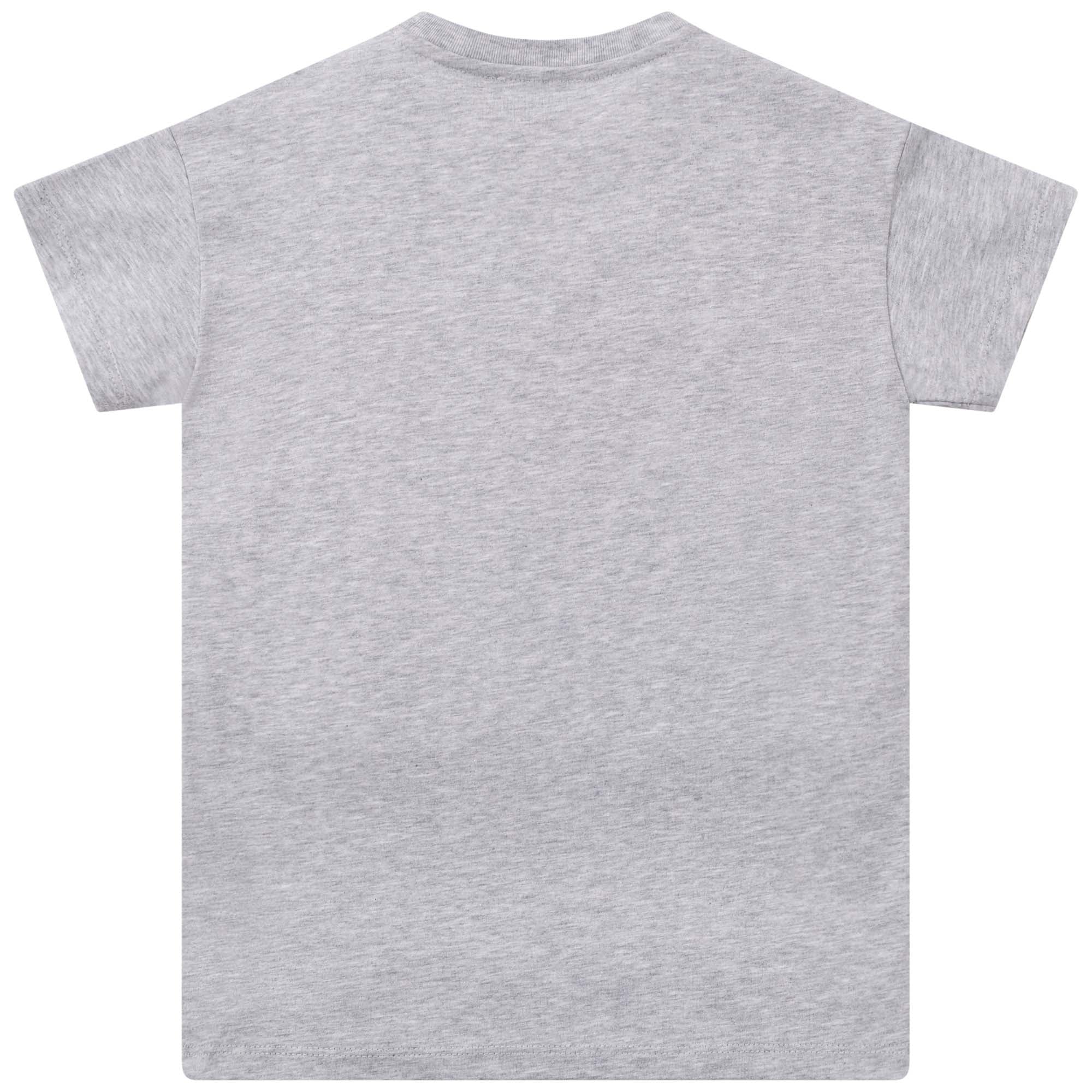 Boys Grey Logo Cotton T-Shirt
