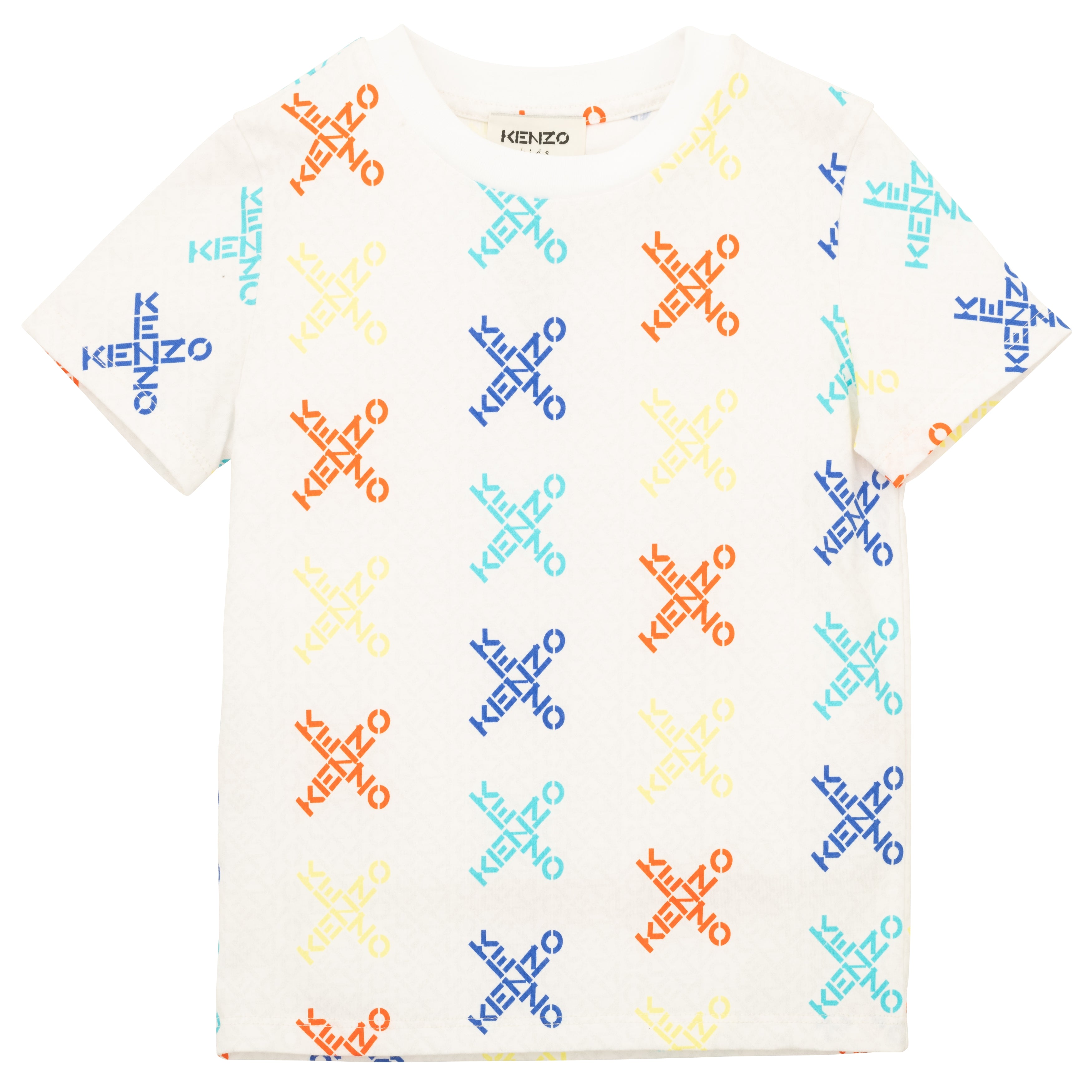 Boys White Logo Cotton T-Shirt