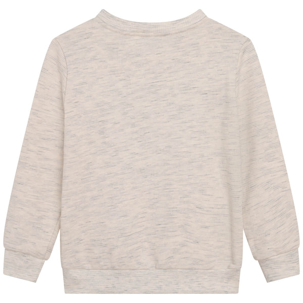 Boys Beige Tiger Cotton Sweatshirt