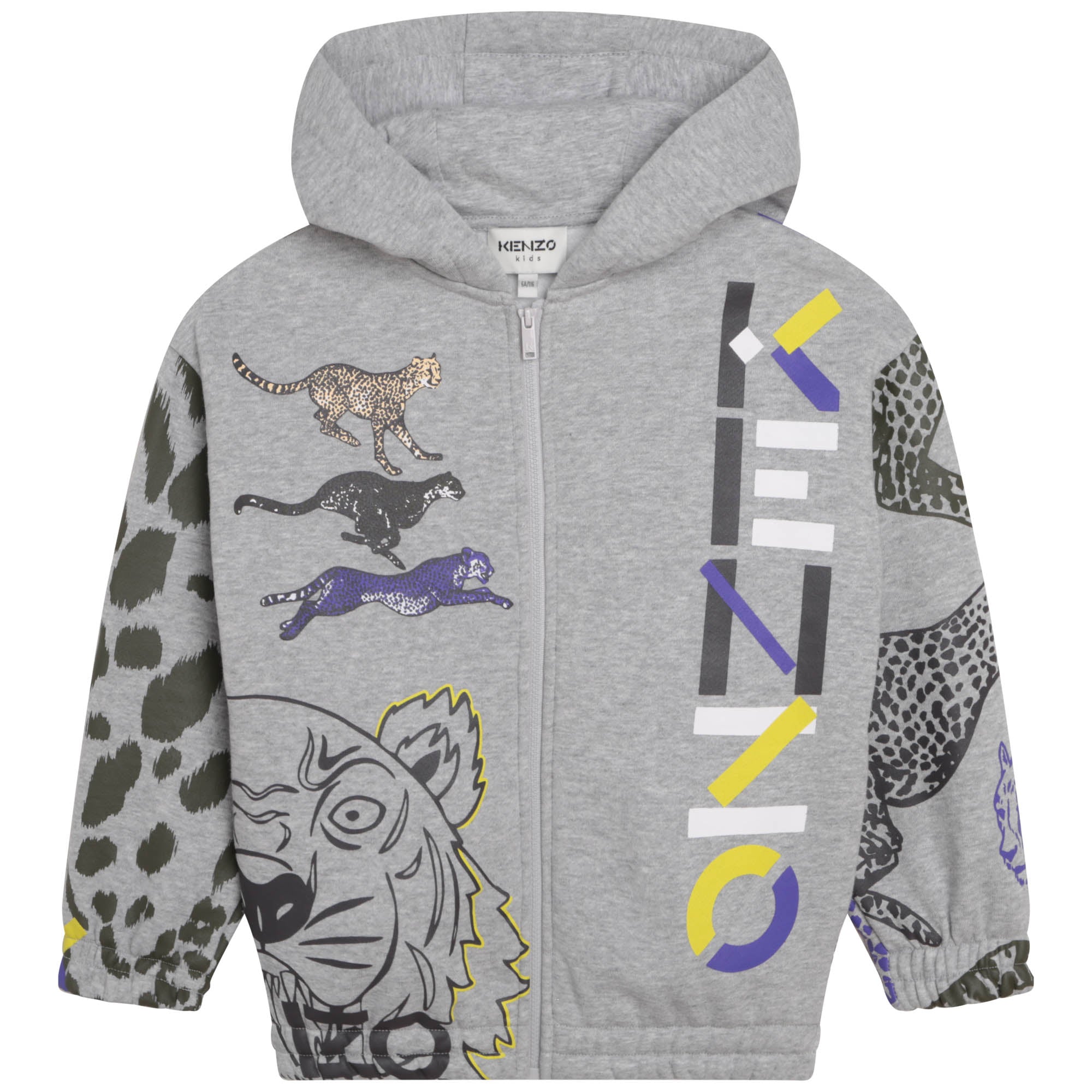 Boys Grey Hooded Zip-Up Top
