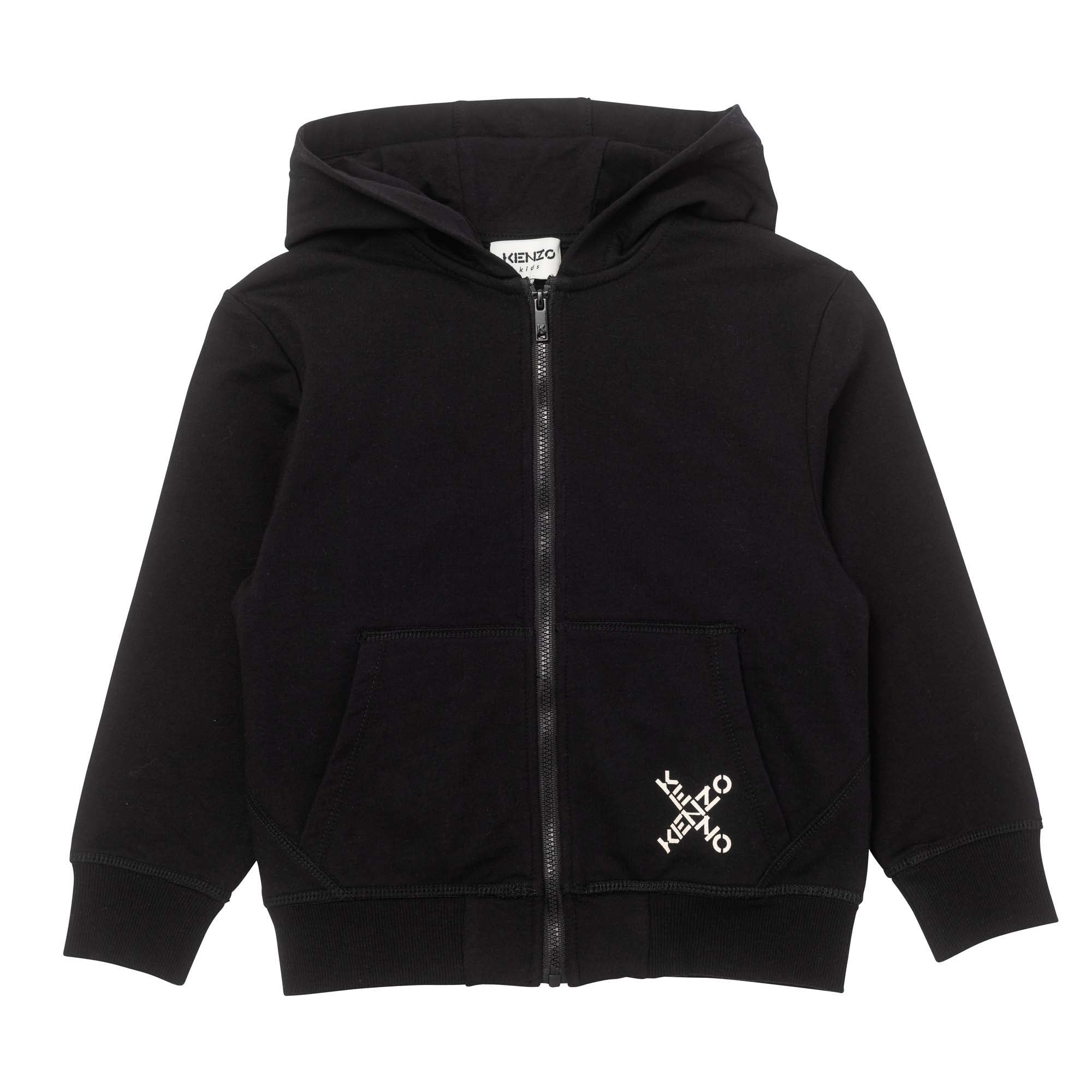 Boys Navy Logo Zip-Up Top