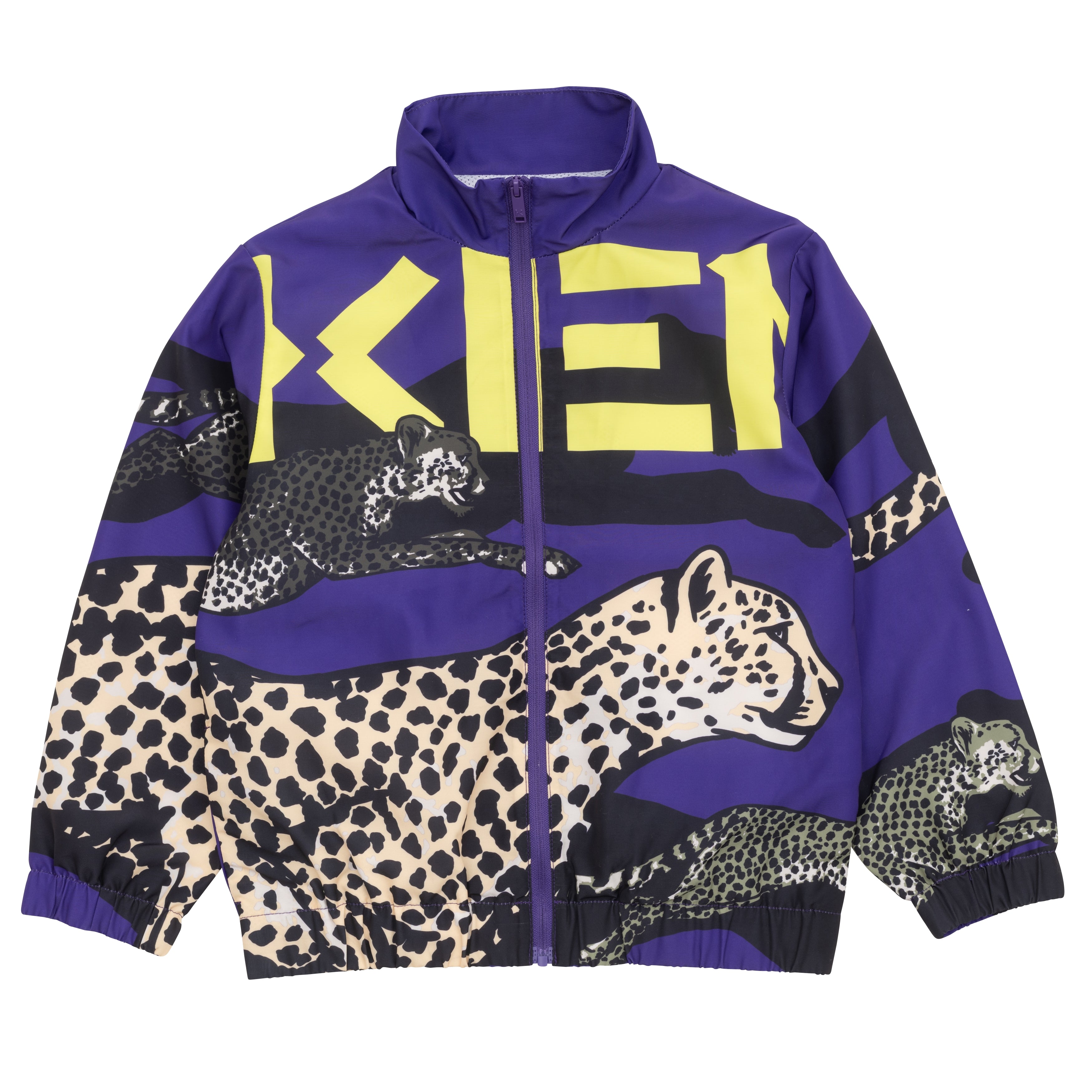 Boys Purple Cheetah Zip-Up Top