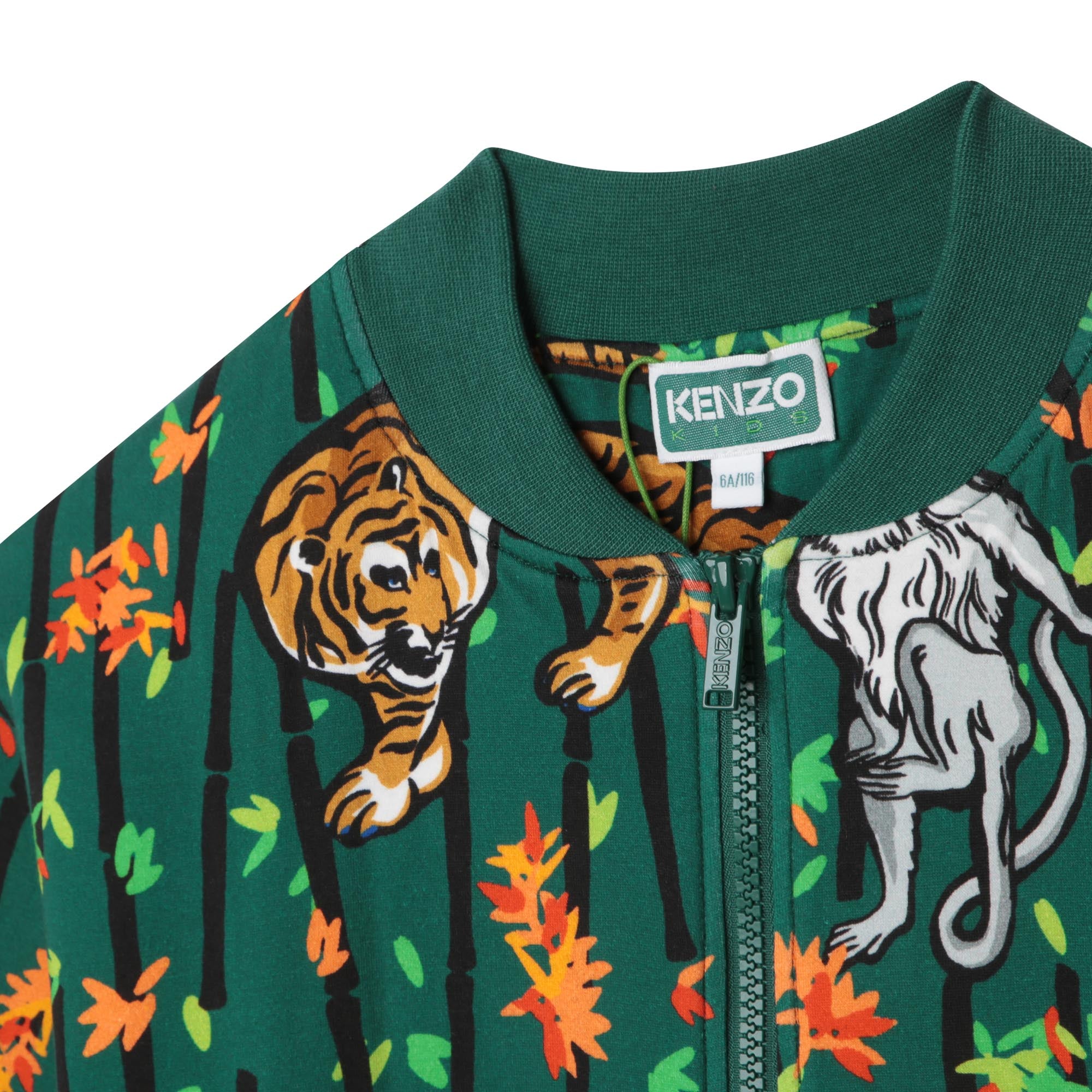 Boys Green Printed Jacket