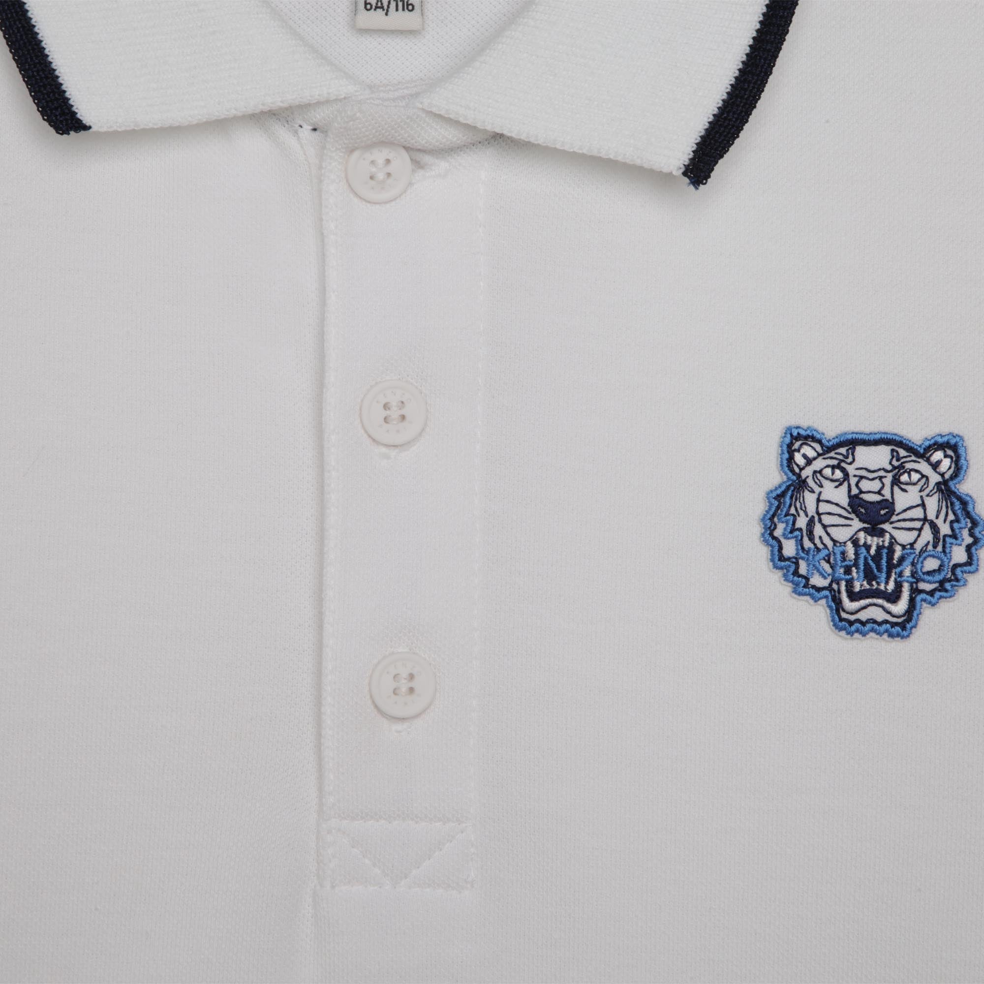 Boys White Tiger Polo Shirt