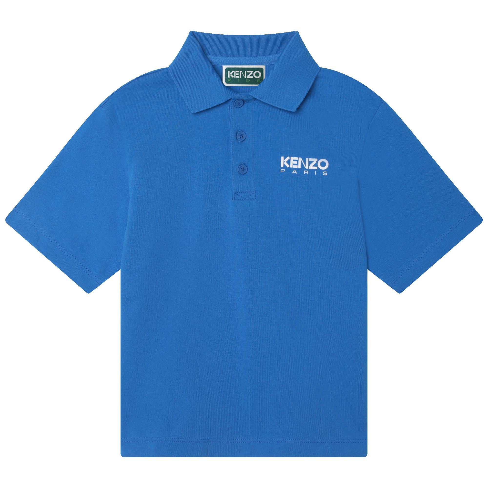 Boys Blue Logo Cotton Polo Shirt