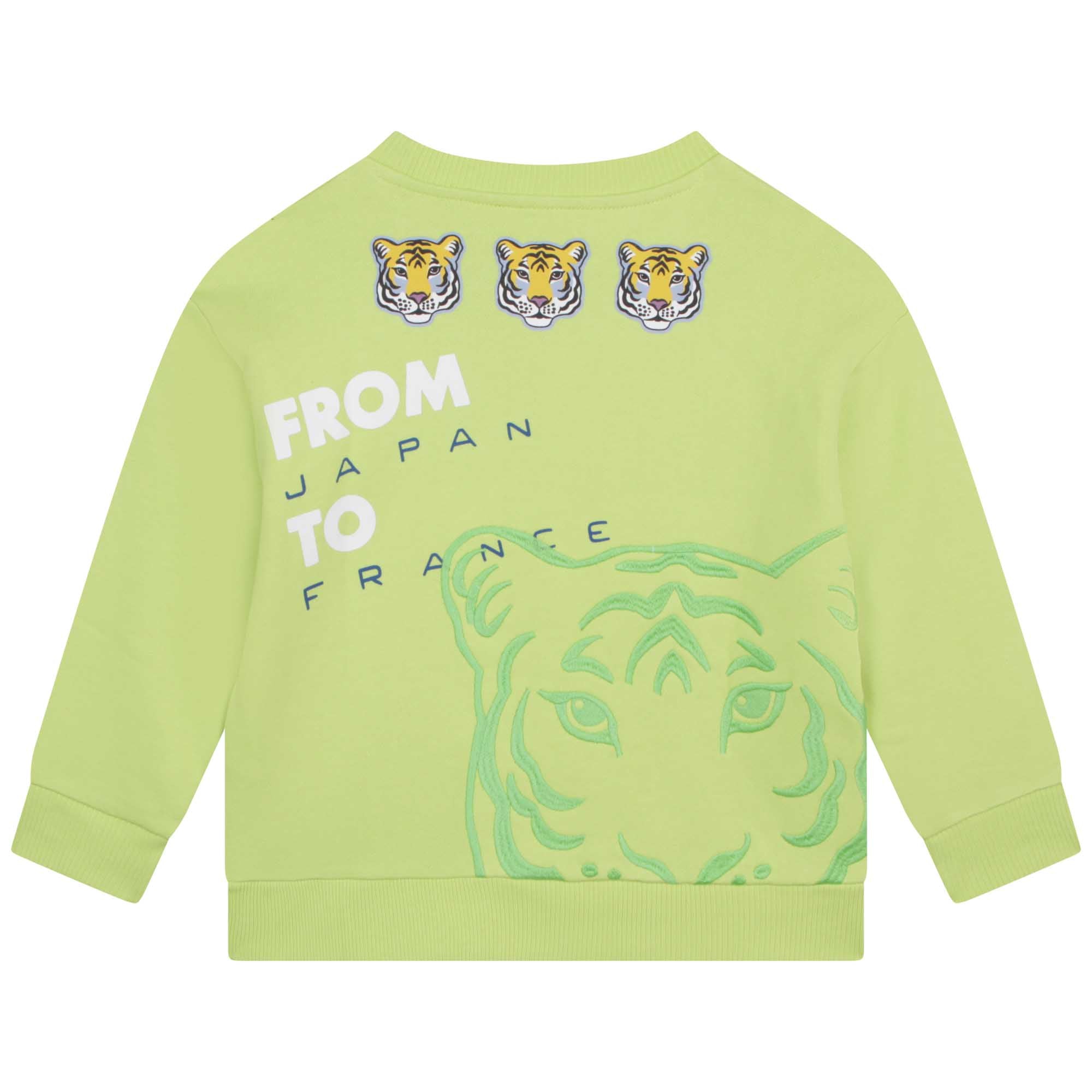 Boys & Girls Green Logo Cotton Sweatshirt