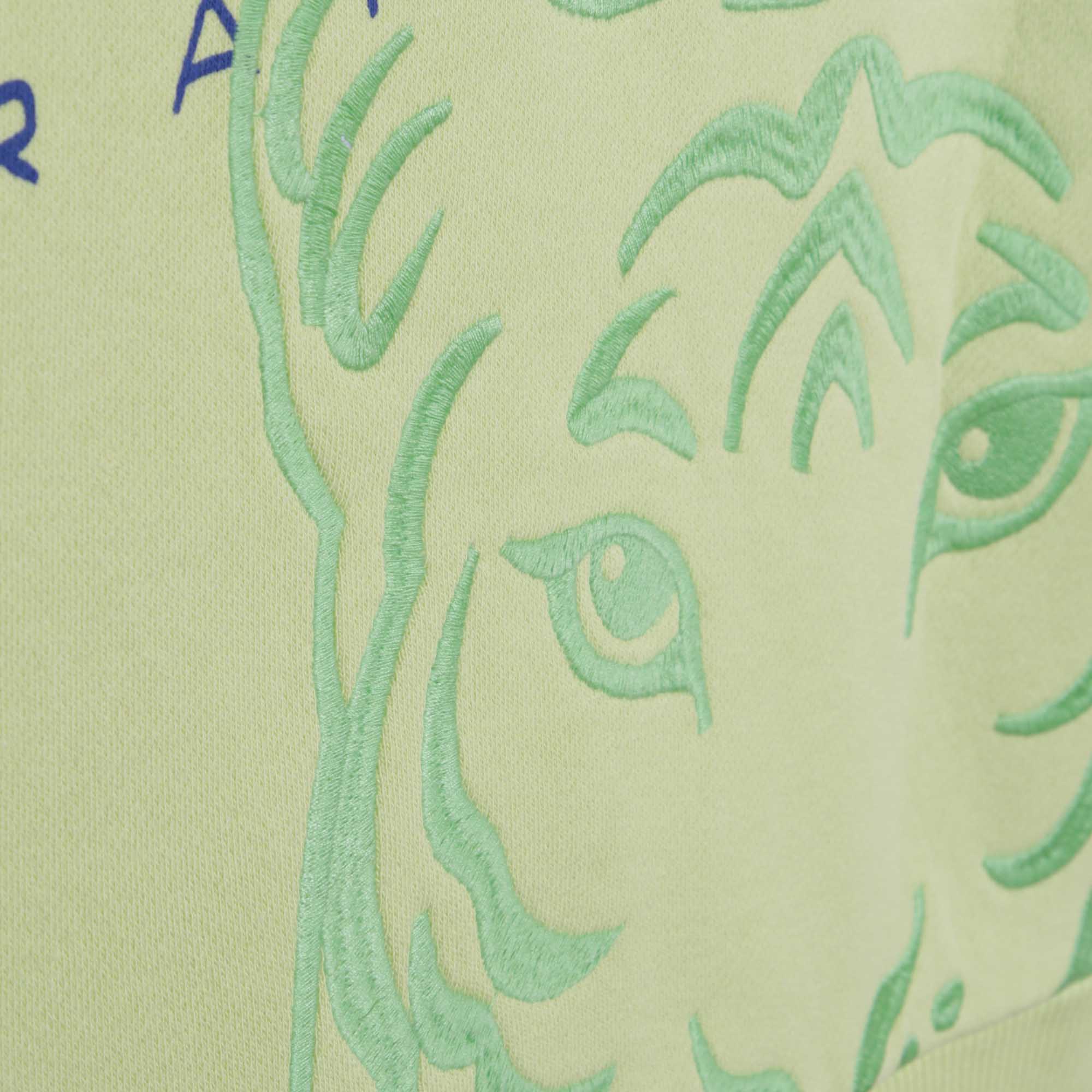 Boys & Girls Green Logo Cotton Sweatshirt