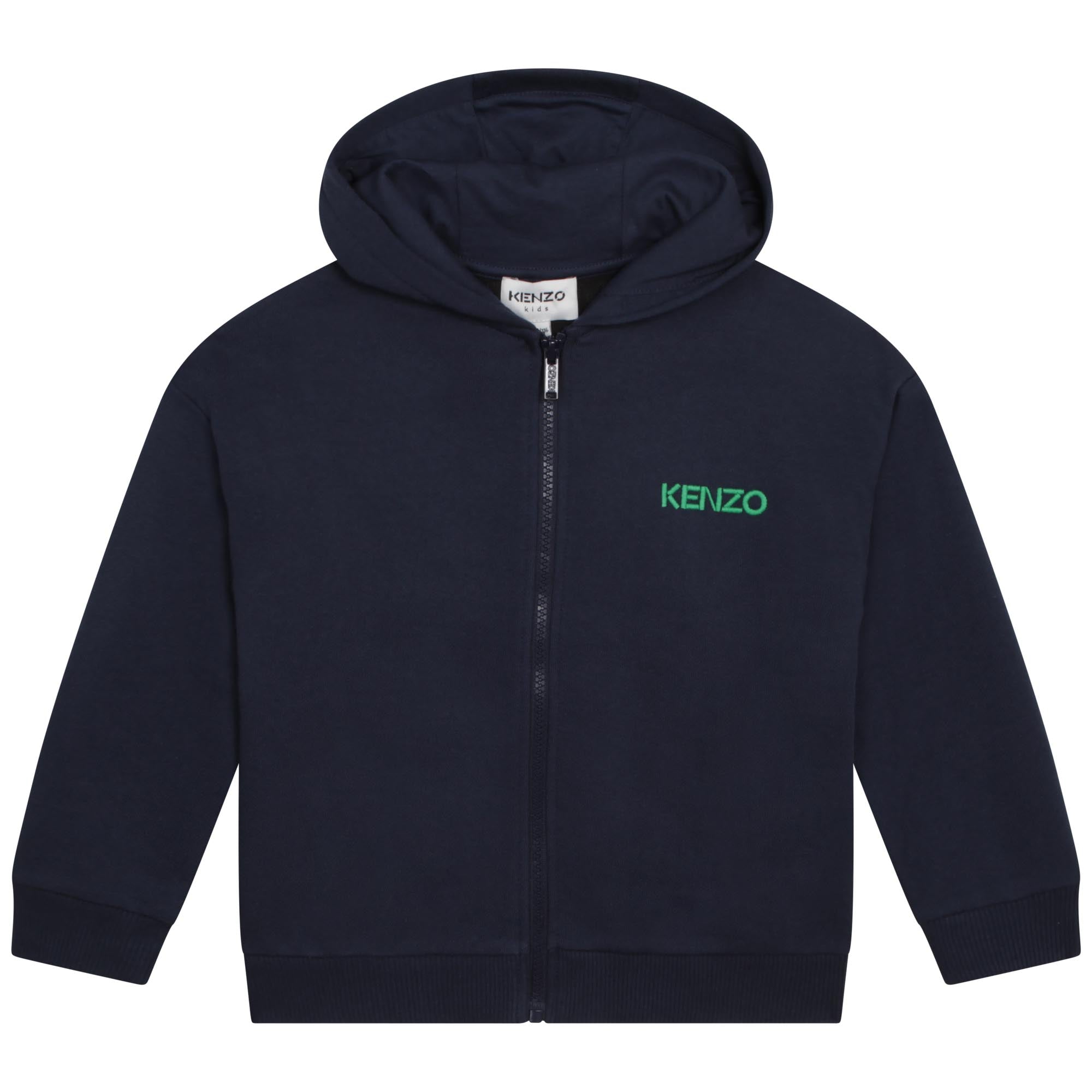 Boys Navy Hooded Zip-Up Top