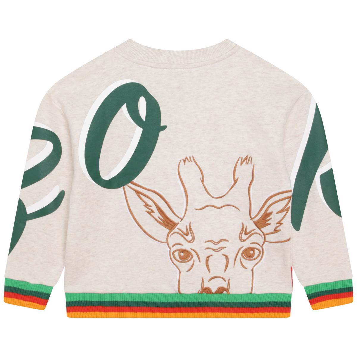 Boys Beige Printed Sweatshirt