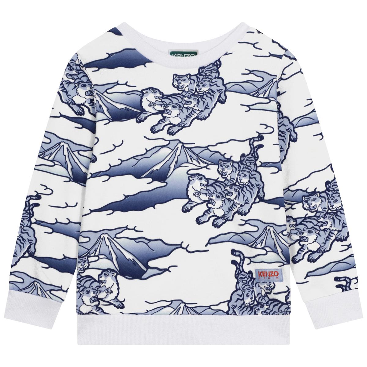 Boys White Printed Sweatshirt