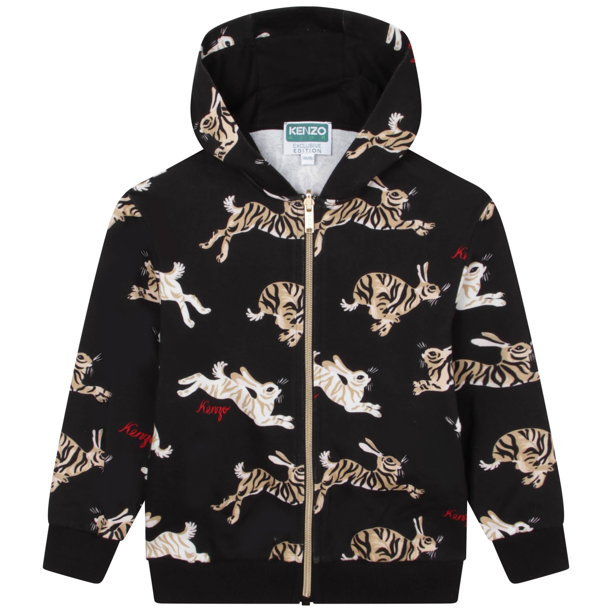 Boys Black Printed ZiP-Up Top